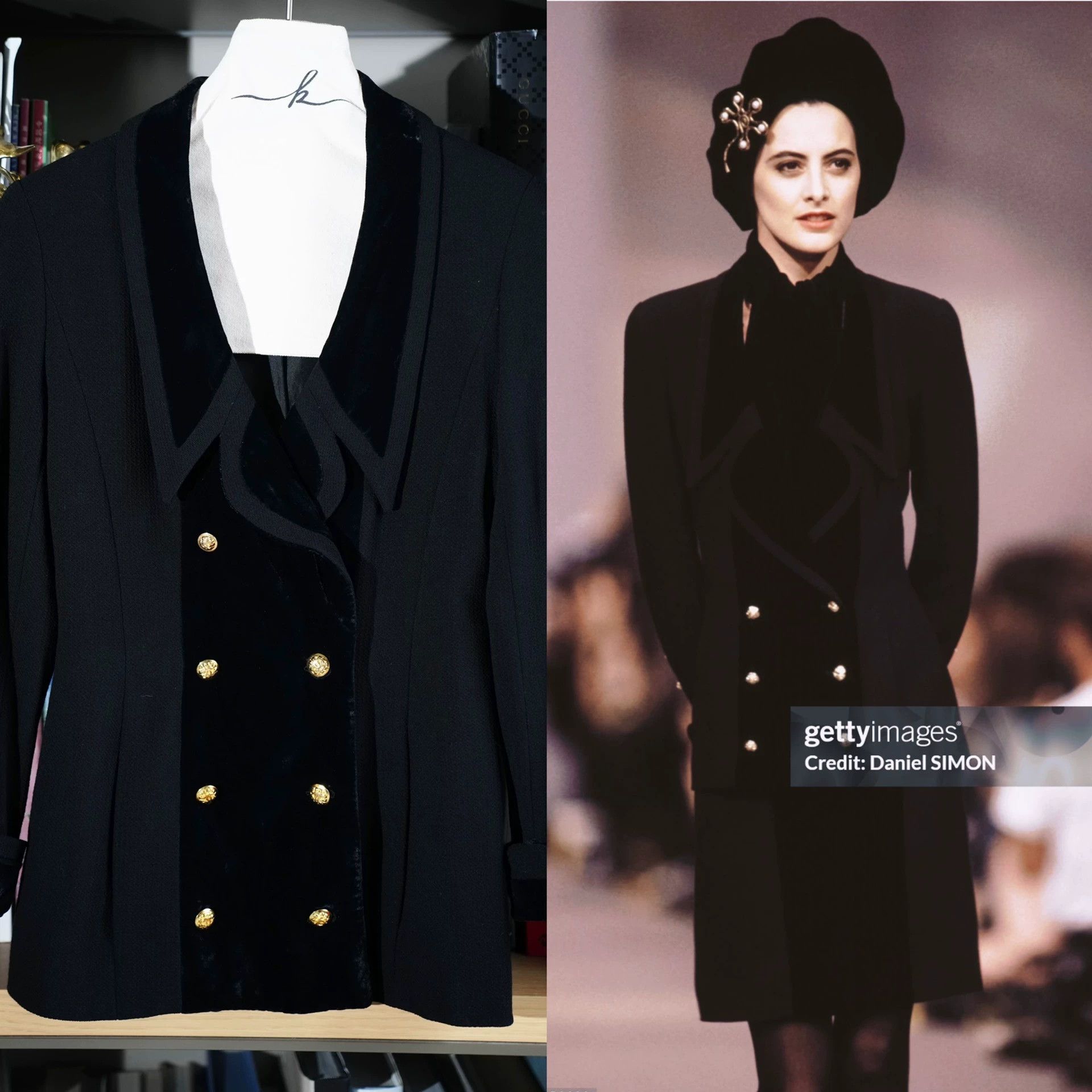 Chanel CHANEL 1989 Silk - Velvet Wool Waist - Cinch Long Jacket Black Gold Size S / US 4 / IT 40 - 2 Thumbnail
