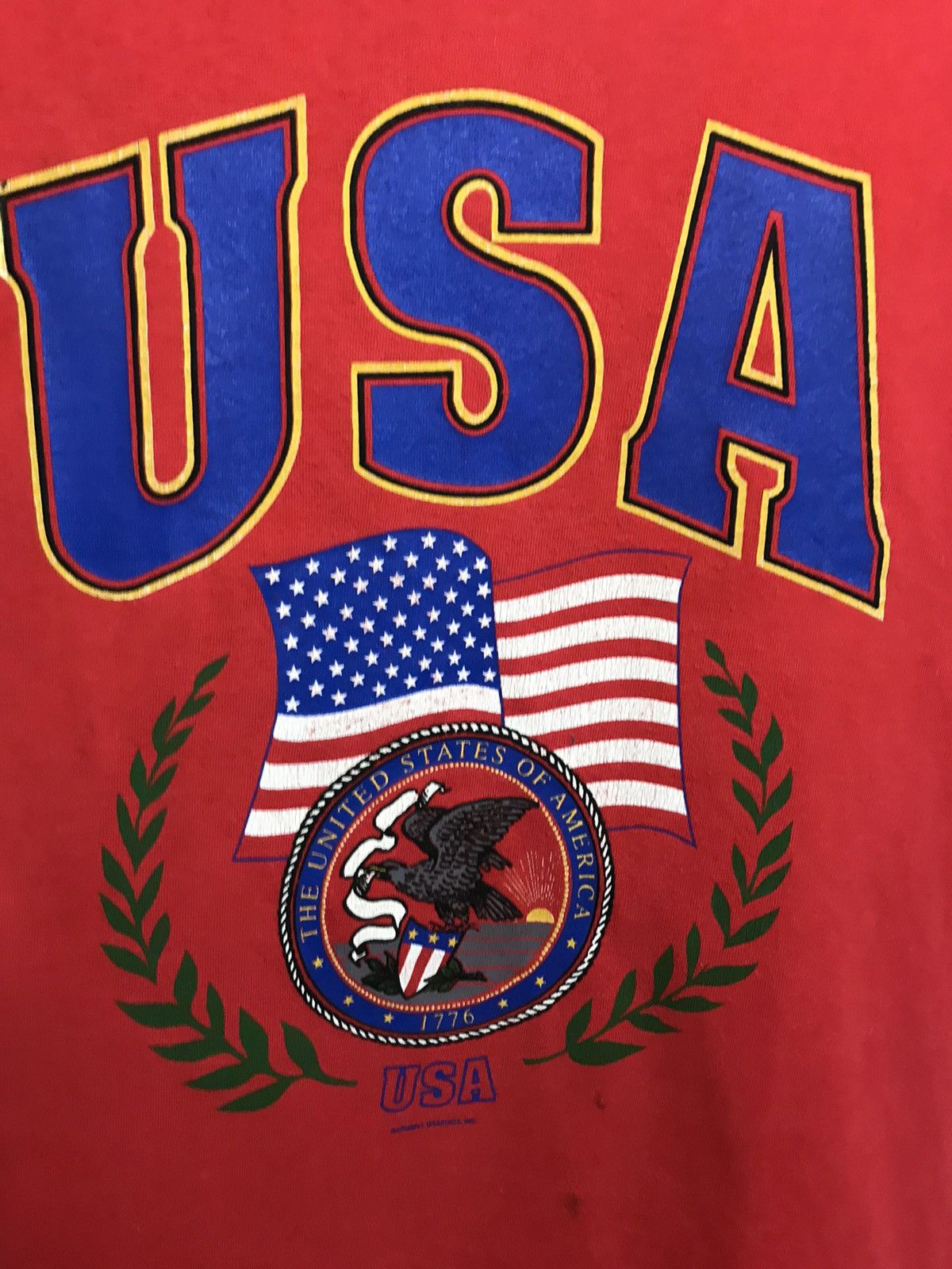 Vintage Vintage USA Flag red t shirt Size US M / EU 48-50 / 2 - 3 Thumbnail