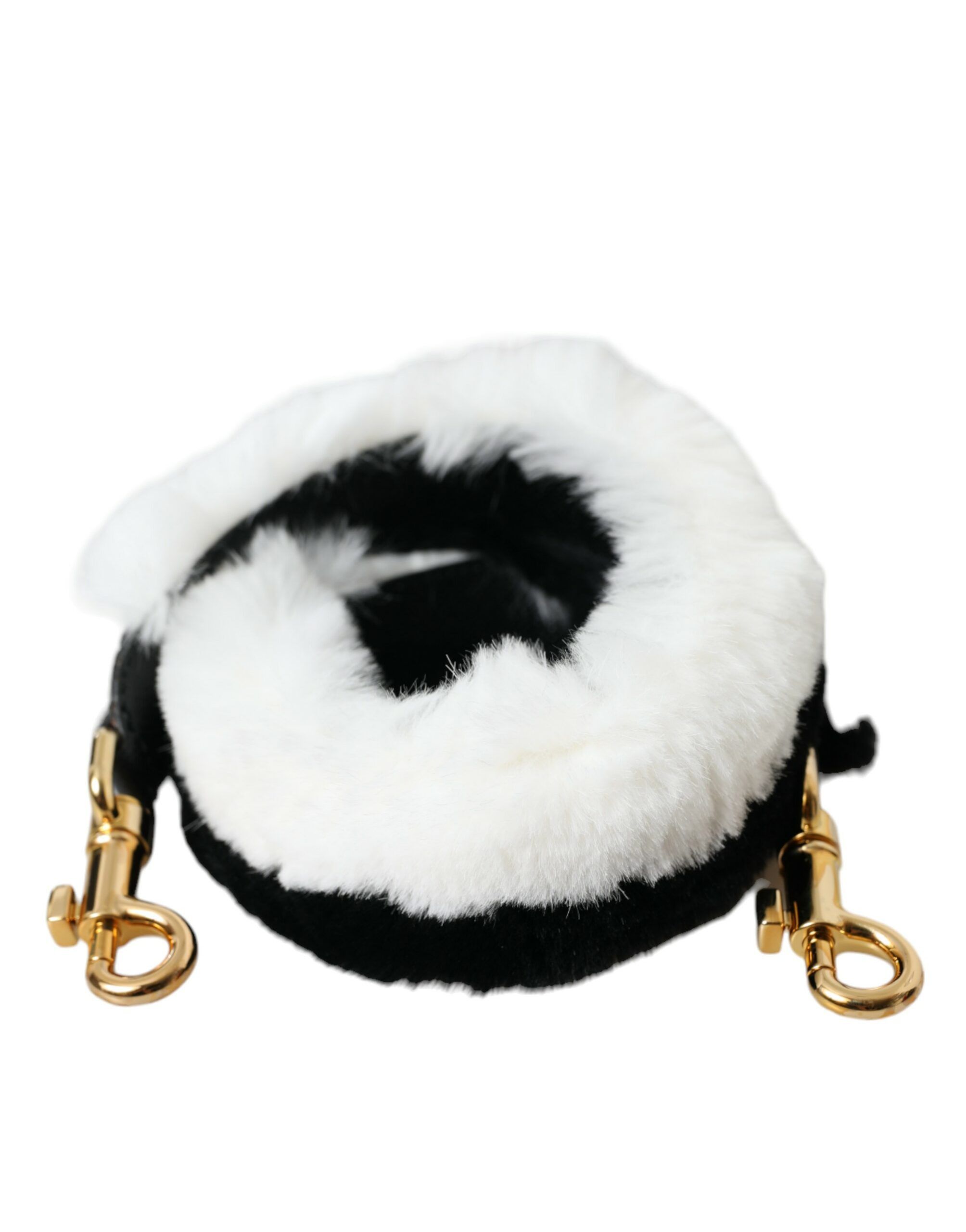 Dolce & Gabbana Black White Lapin Fur Accessory Shoulder Women's Strap Size ONE SIZE - 1 Thumbnail