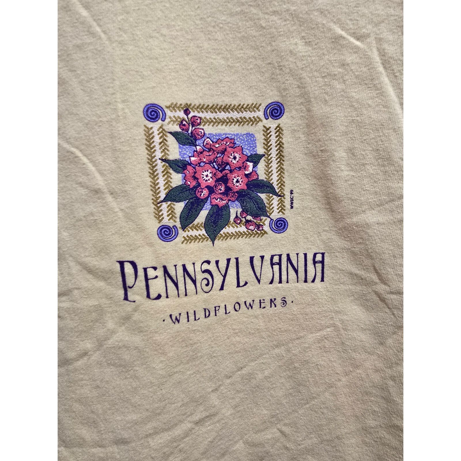 Vintage Vintage 1990s Pennsylvania Wildflowers Graphic Tee Anvil L Size L / US 10 / IT 46 - 2 Thumbnail