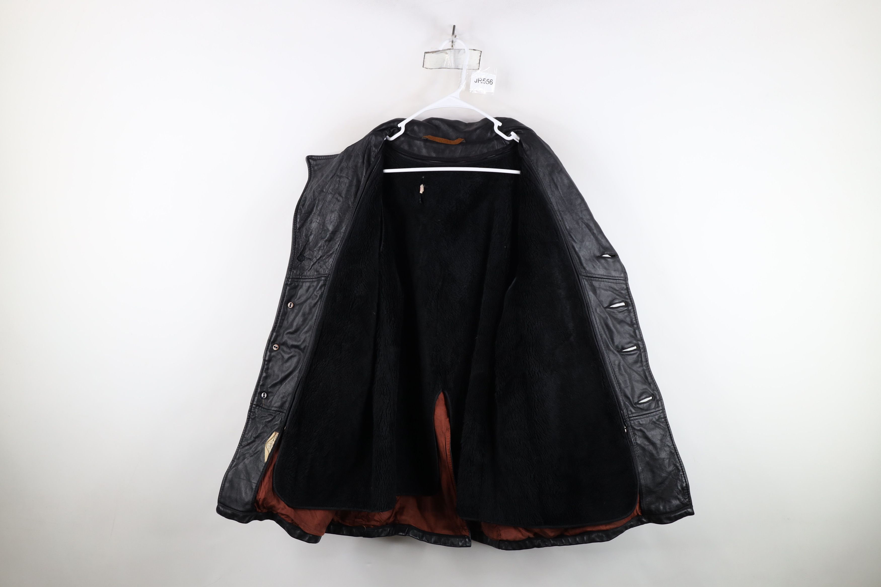 Vintage Vintage 60s 70s Streetwear Leather Jacket Coat Black USA Size US XXL / EU 58 / 5 - 10 Thumbnail