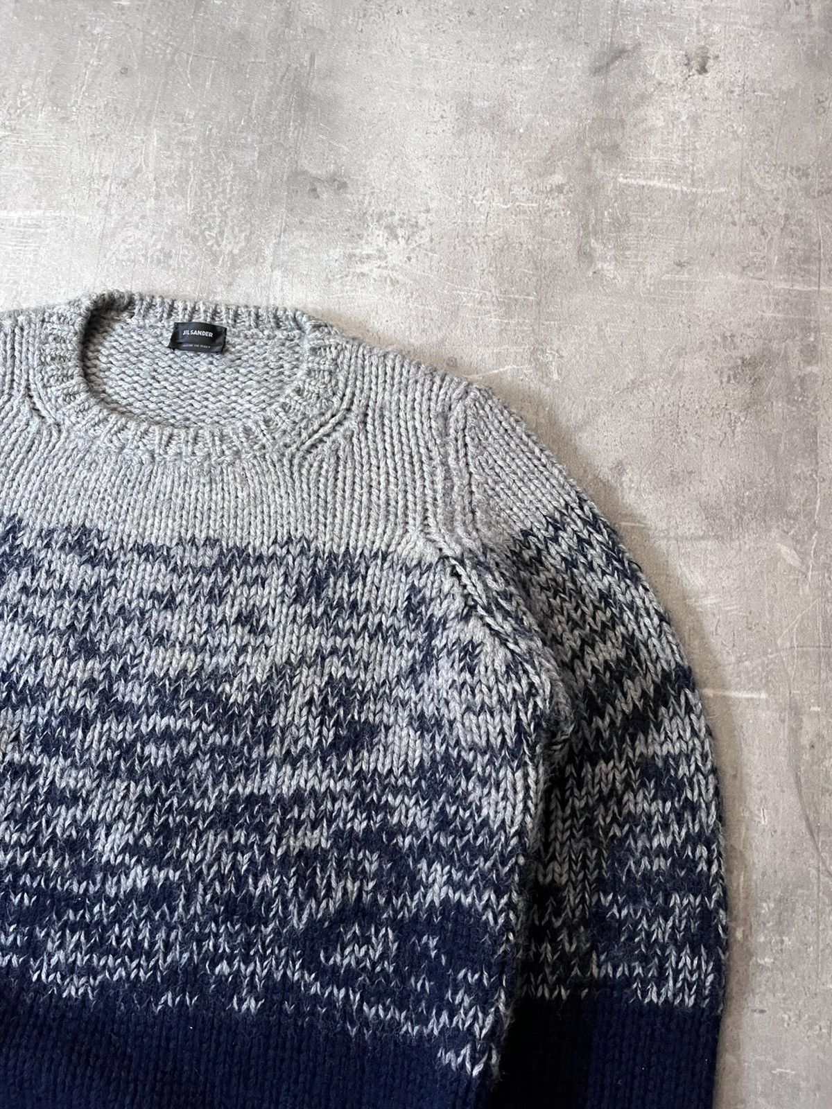 Jil Sander Jil Sander by Raf Simons wool sweater navy grey Size US M / EU 48-50 / 2 - 4 Thumbnail