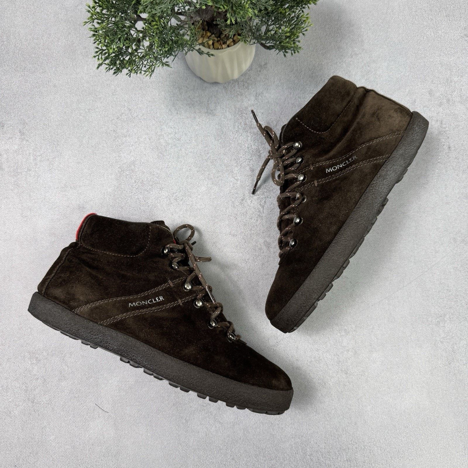 Moncler Moncler Men Brown Hi Top Suede Boot Size 42 US 9 Size US 9 / EU 42 - 1 Thumbnail