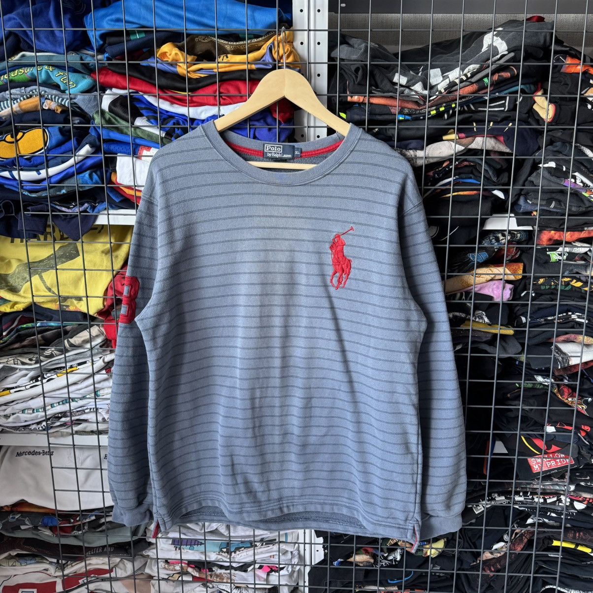 Polo Ralph Lauren × Ralph Lauren × Vintage Polo Ralph Lauren Striped Chief Keef Style Sweatshirt Size US XL / EU 56 / 4 - 1 Thumbnail