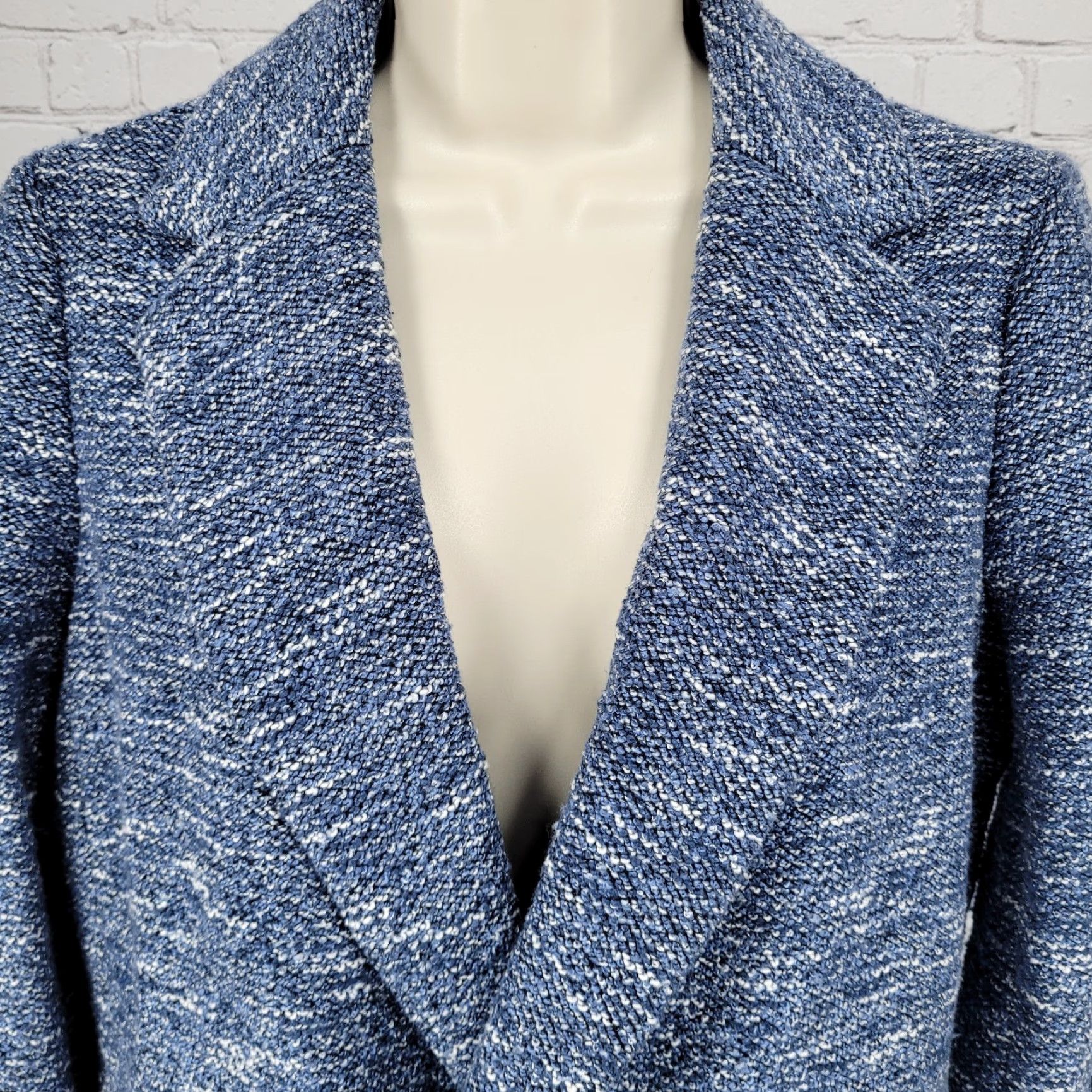 Talbots Talbots Blue Textured Double Breasted Button Notch Blazer Suit Jacket Petite 8P Women Size M / US 6-8 / IT 42-44 - 7 Thumbnail