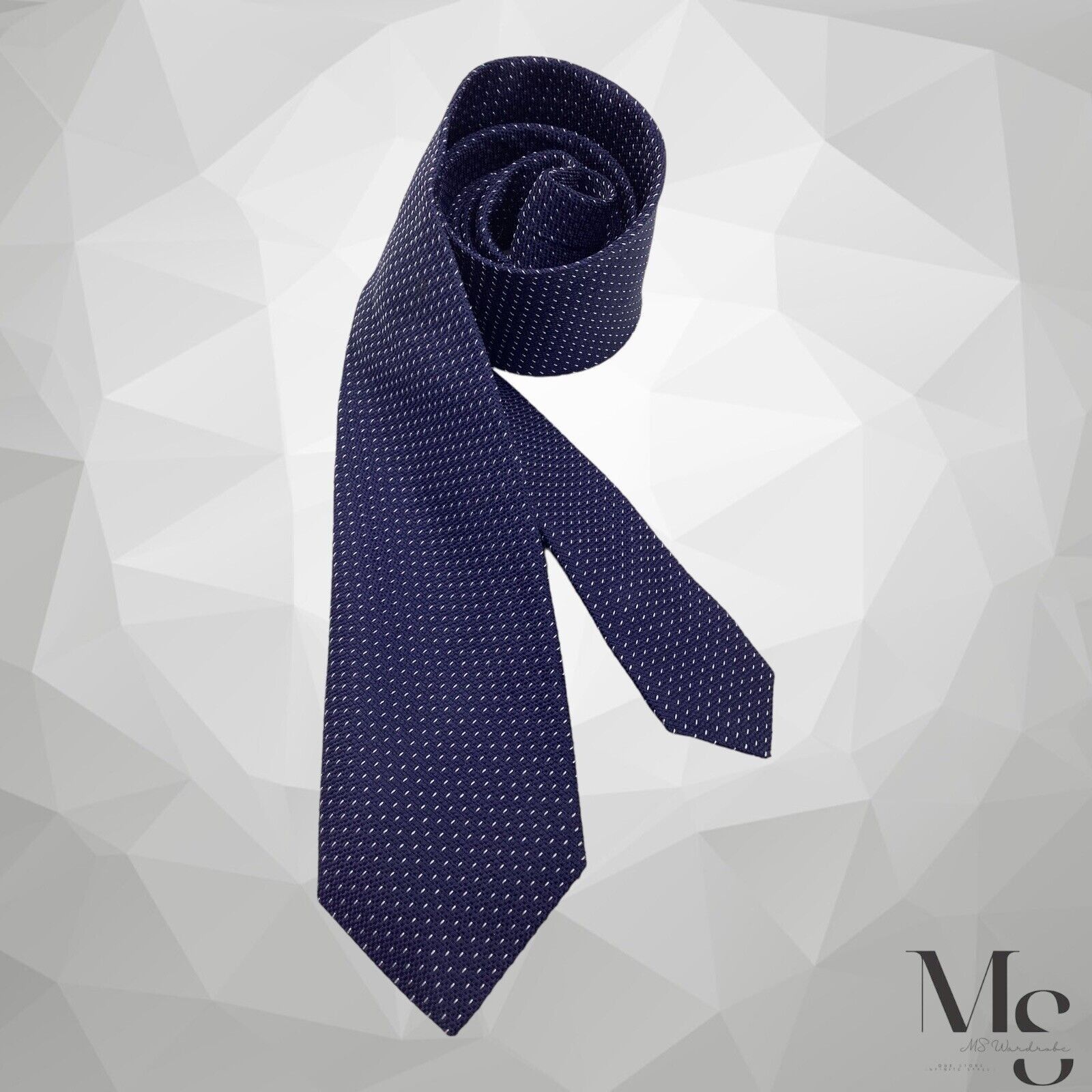 Hugo Boss BOSS HUGO BOSS Red Tag Blue Geometric Silk Tie Made In Italy Size ONE SIZE - 1 Thumbnail