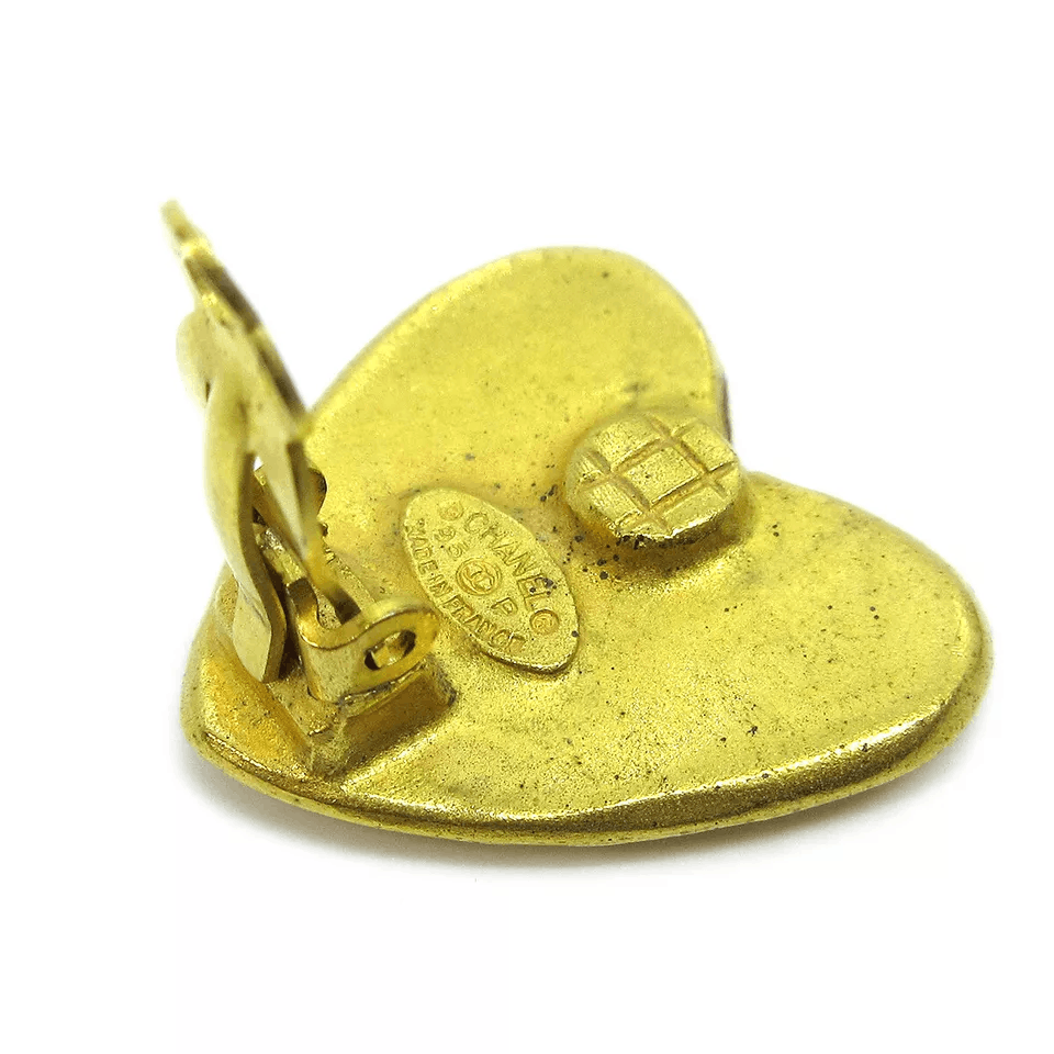 Chanel CHANEL CC Logos Heart Motif Earrings Clip-On Gold-Tone Size ONE SIZE - 3 Thumbnail