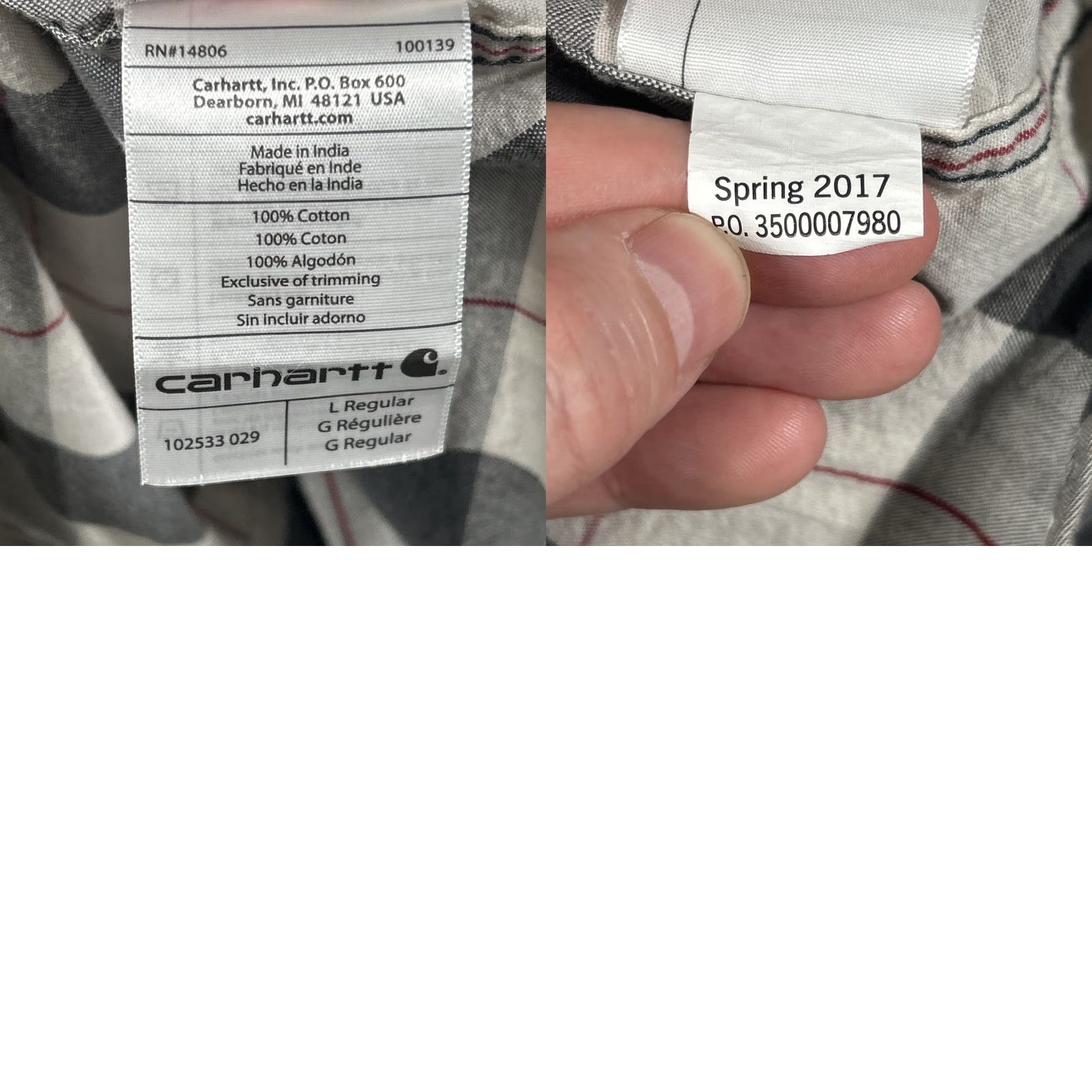 Carhartt Carhartt Button-Down Relaxed Fit Shirt Mens Size L Short Sleeve Plaid Pockets Gray Size US L / EU 52-54 / 3 - 8 Thumbnail
