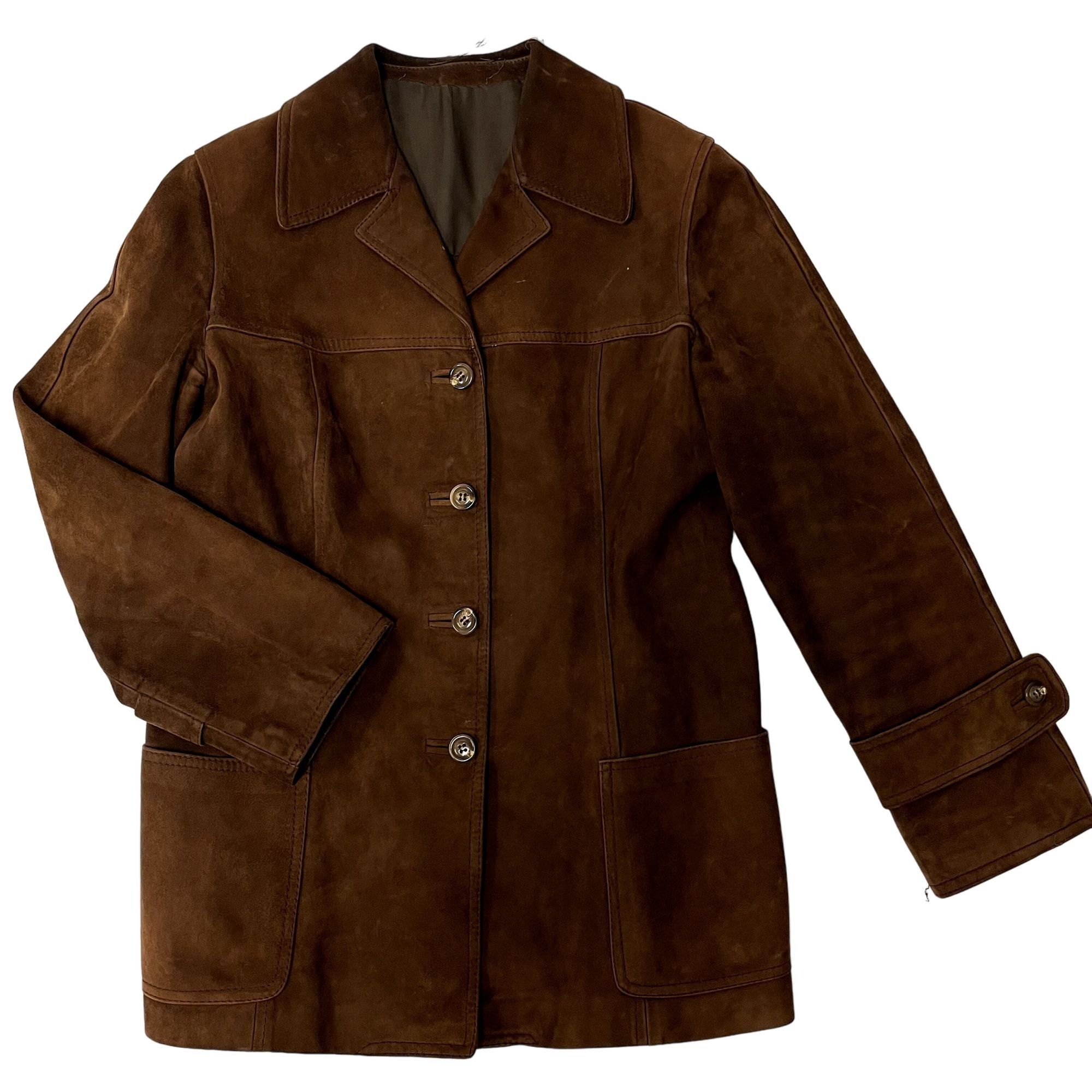 image of 60's Vera Pelle Brown Buttery Soft Leather Nubuck Deerskin, Women's (Size Small)