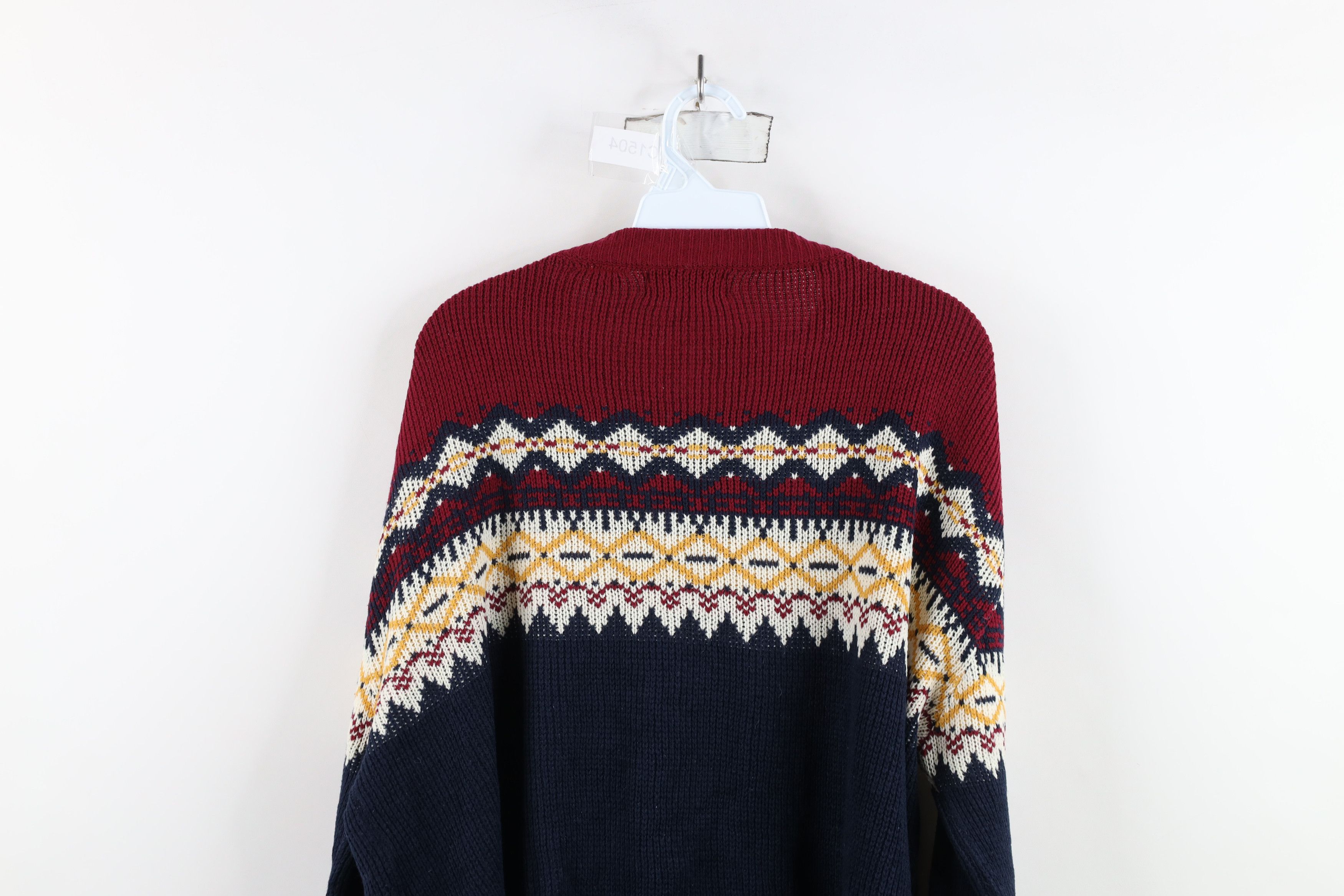 Vintage Vintage 70s Streetwear Fair Isle Boxy Fit Sweater Acrylic Size XL / US 12-14 / IT 48-50 - 9 Thumbnail