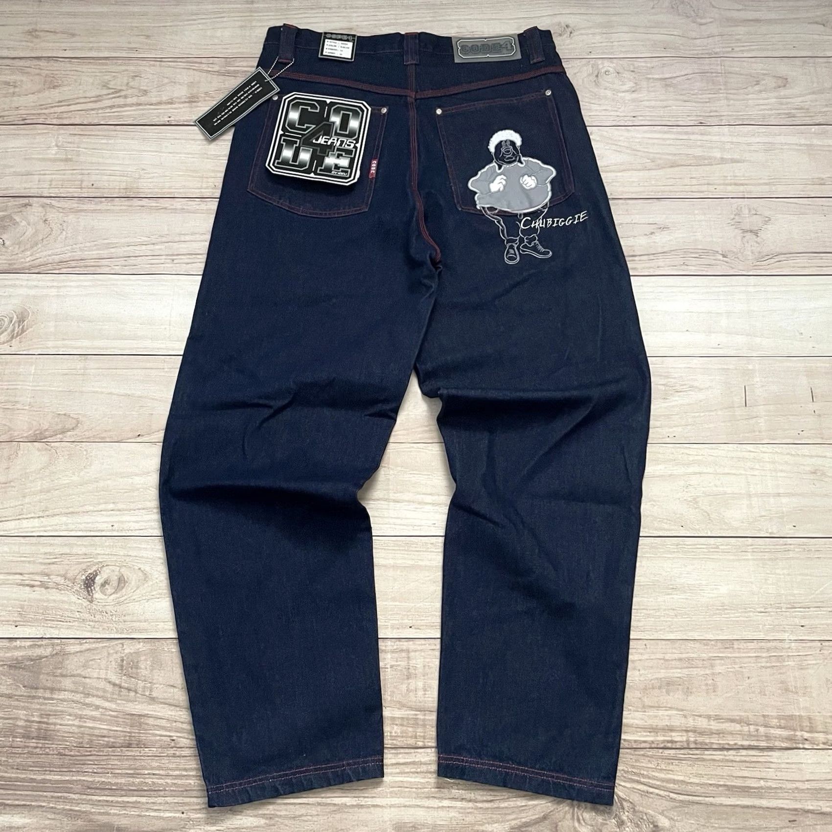 Fubu VINTAGE Chubiggie Jeans Denim Baggy NY Skate 38x34 Men's 90s 2000s JNCO Style 38x34 Blue Regular Baggy Size US 38 / EU 54 - 2 Thumbnail