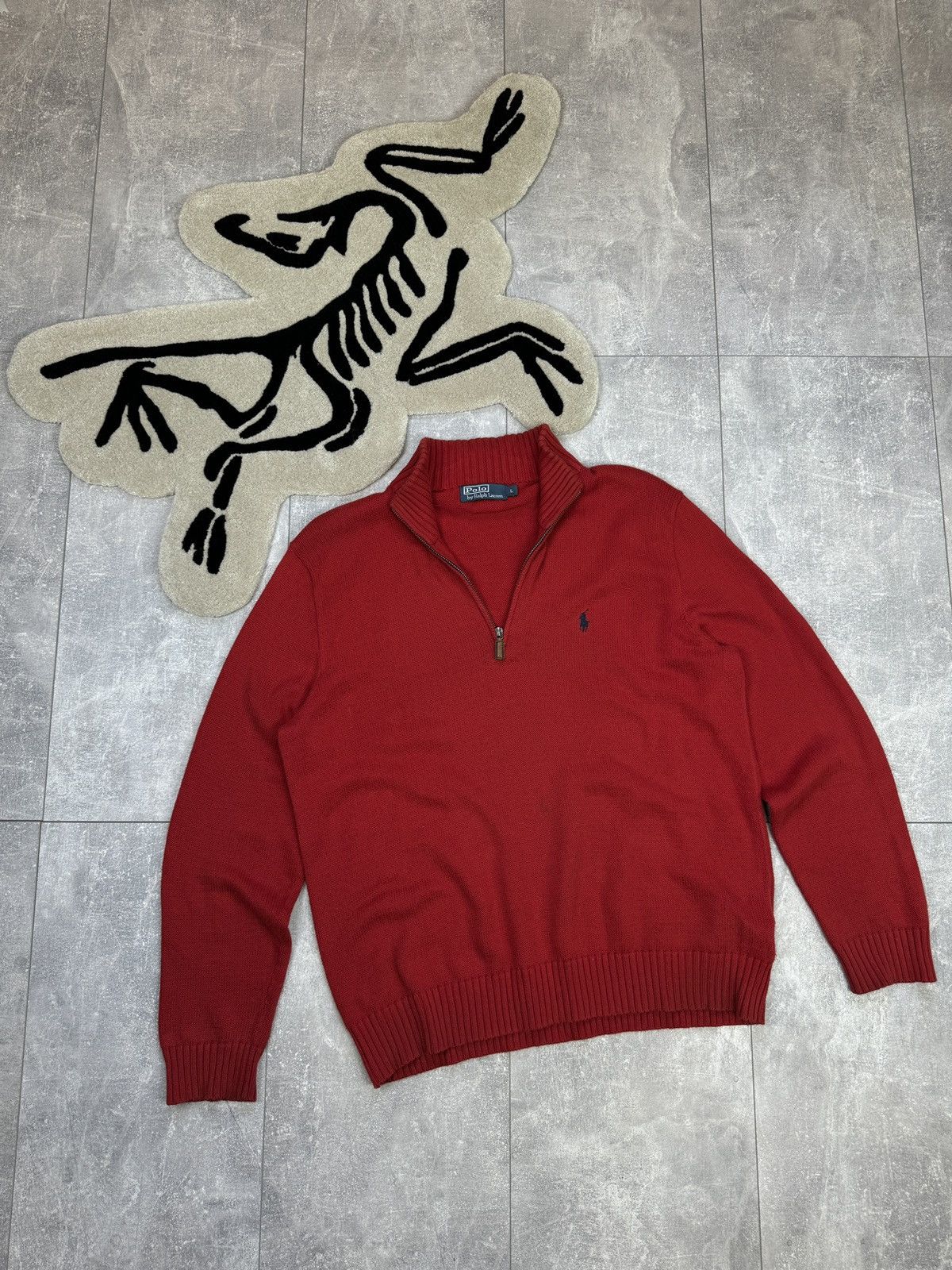 Polo Ralph Lauren × Vintage Mens Vintage Polo Ralph Lauren 1/3 zip sweater knitwear y2k Size US L / EU 52-54 / 3 - 1 Thumbnail