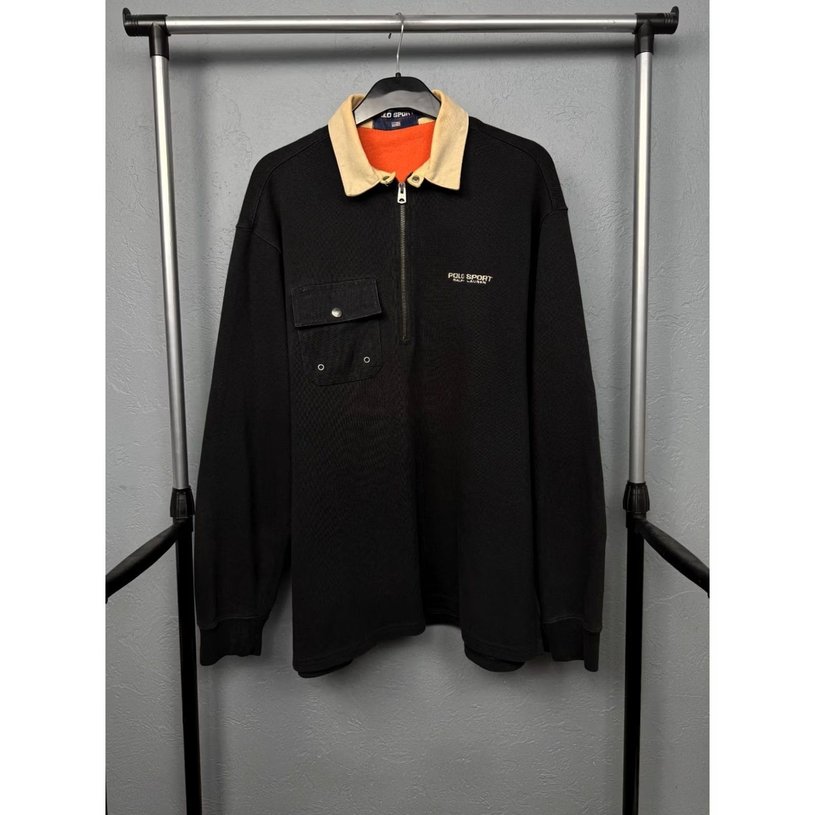 Vintage VINTAGE Polo Sport Ralph Lauren 90s Mens 1/4 Zip Collared Sweatshirt L Black Cotton Sweatshirt Mens 90s Polo Sport 1/4 Zip Sweatshirt Size US L / EU 52-54 / 3 - 3 Thumbnail