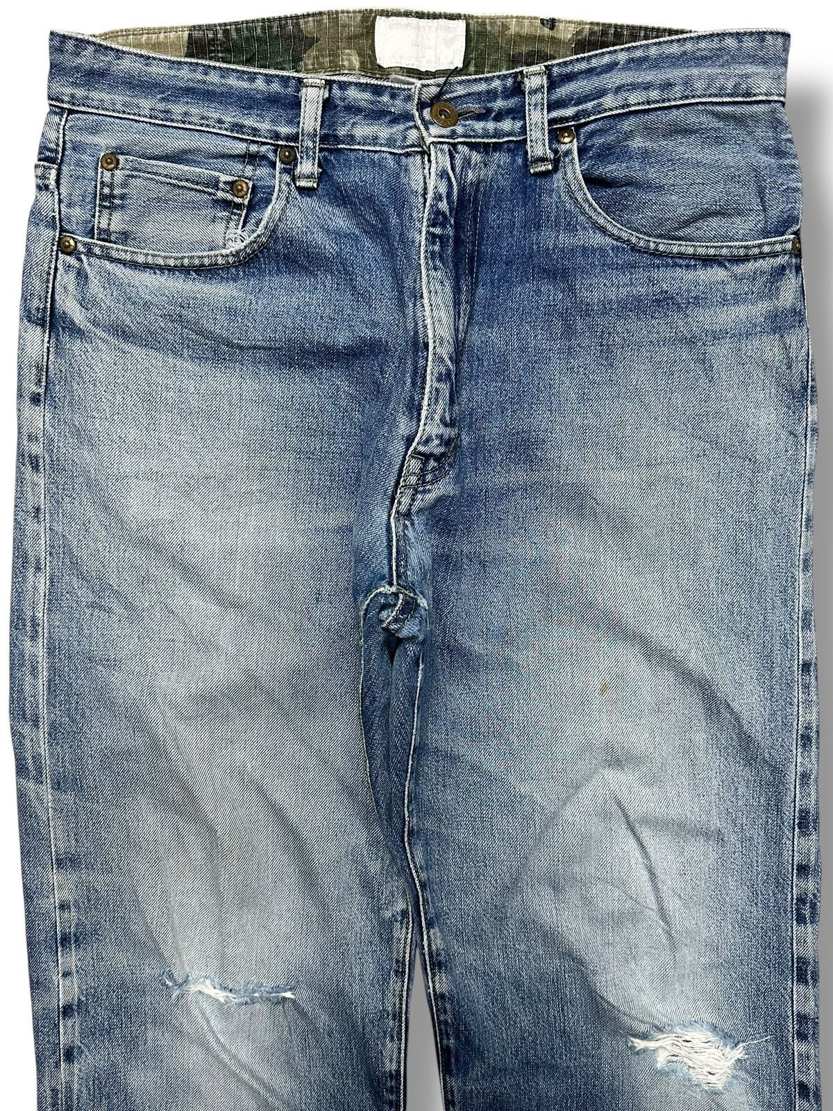 Japanese Brand Complete Finesse Japan Distressed Selvage Jeans With Faded Size US 33 - 2 Thumbnail