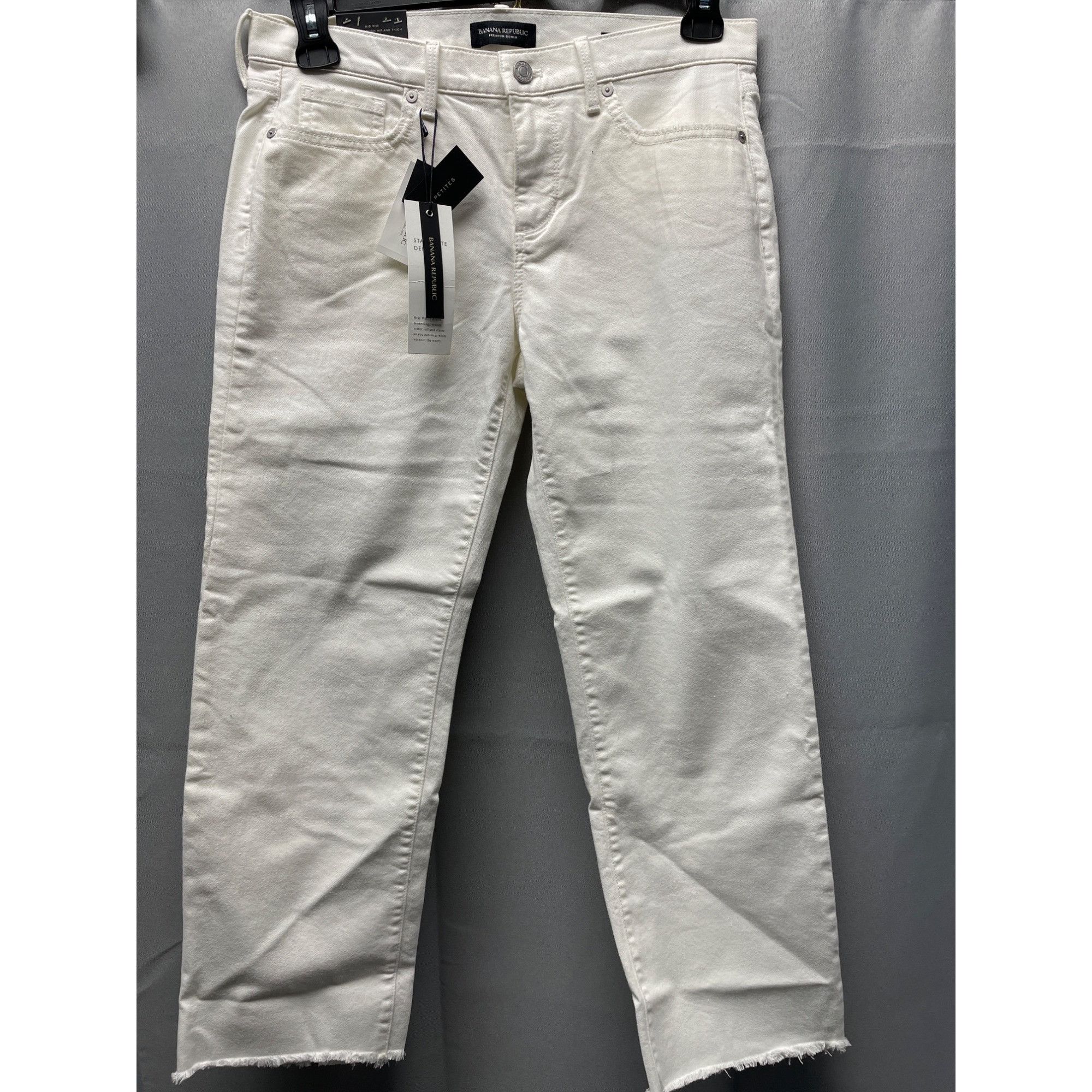Banana Republic Banana Republic Women's White Mid Rise/ Straight/ Cropped Si Size 28" / US 6 / IT 42 - 1 Thumbnail