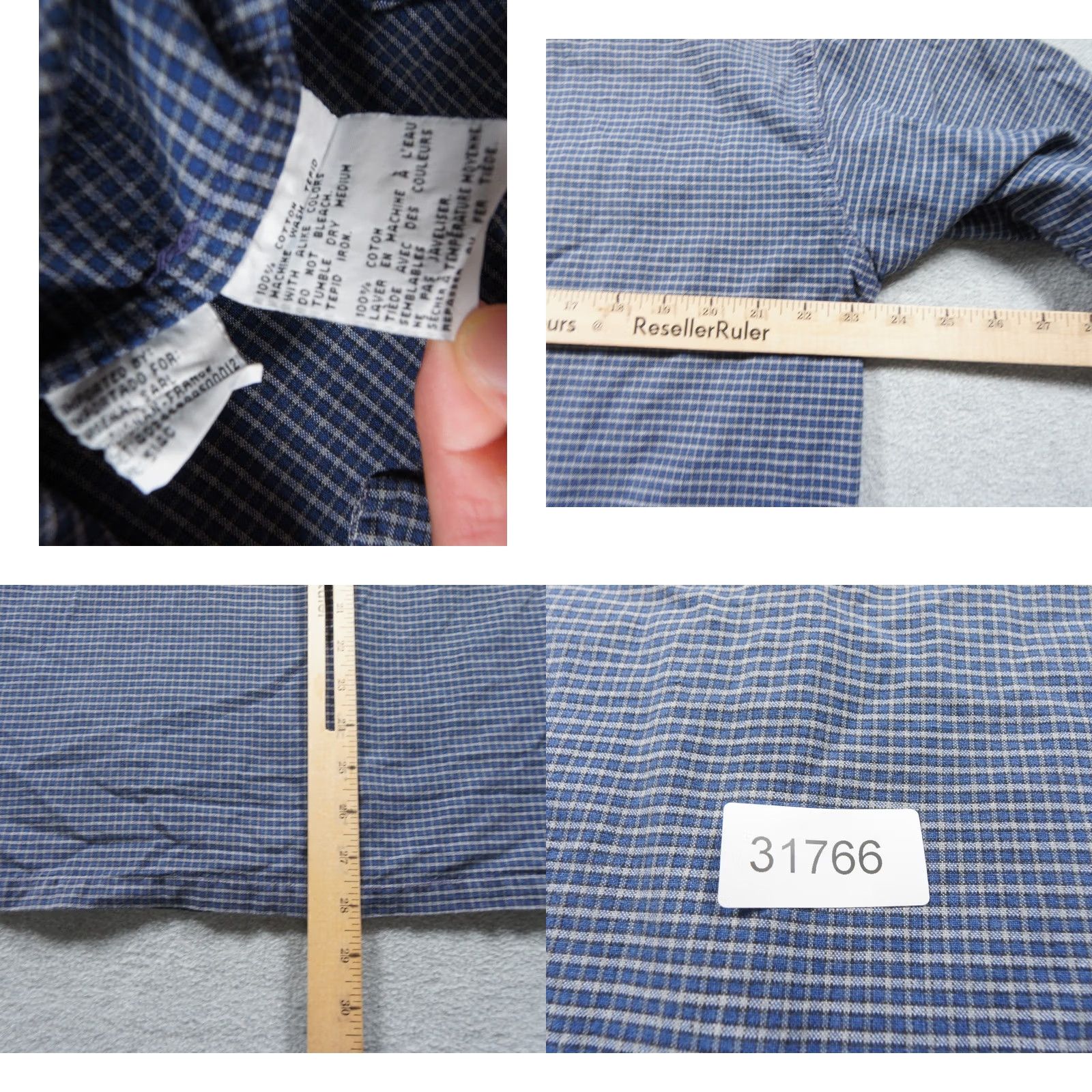 Dickies Dickies Shirt Mens Large Blue Button Up Check Short Sleeve Workwear Logo Y2K Size US L / EU 52-54 / 3 - 8 Thumbnail
