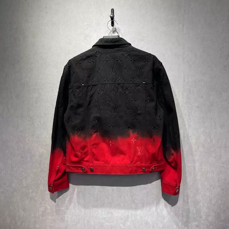 Louis Vuitton Louis Vuitton Black and red gradient logo denim jacket Size US M / EU 48-50 / 2 - 2 Thumbnail