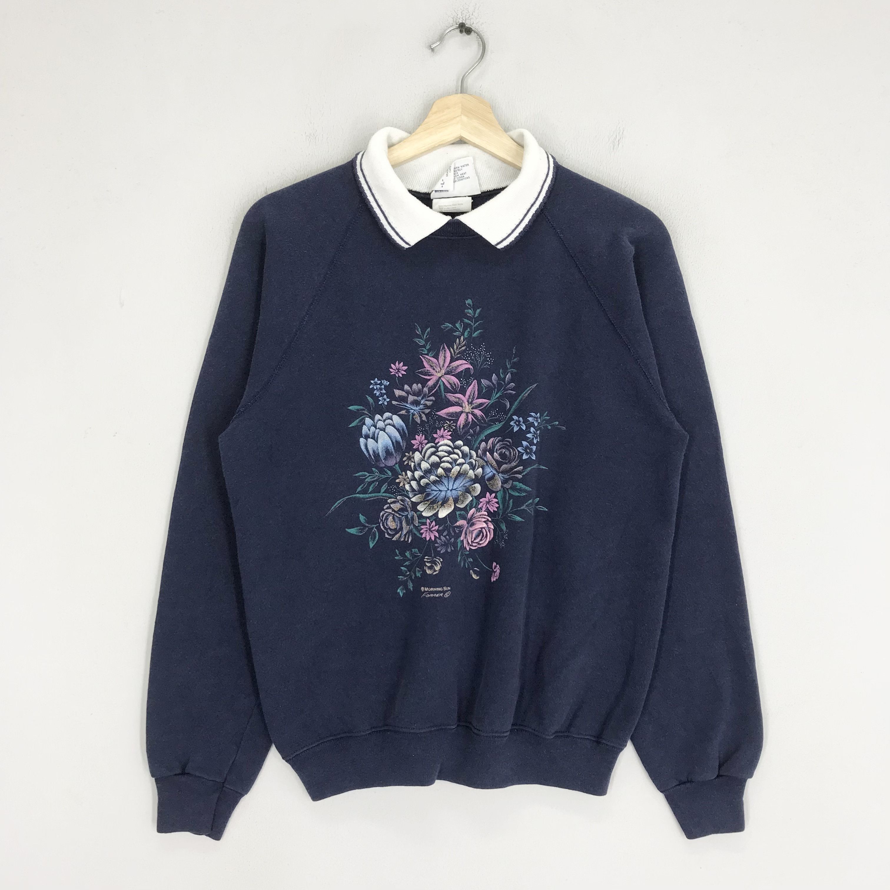 Vintage Vintage 90s Morning Sun Blue Sweatshirt - 391 Size US M / EU 48-50 / 2 - 1 Thumbnail