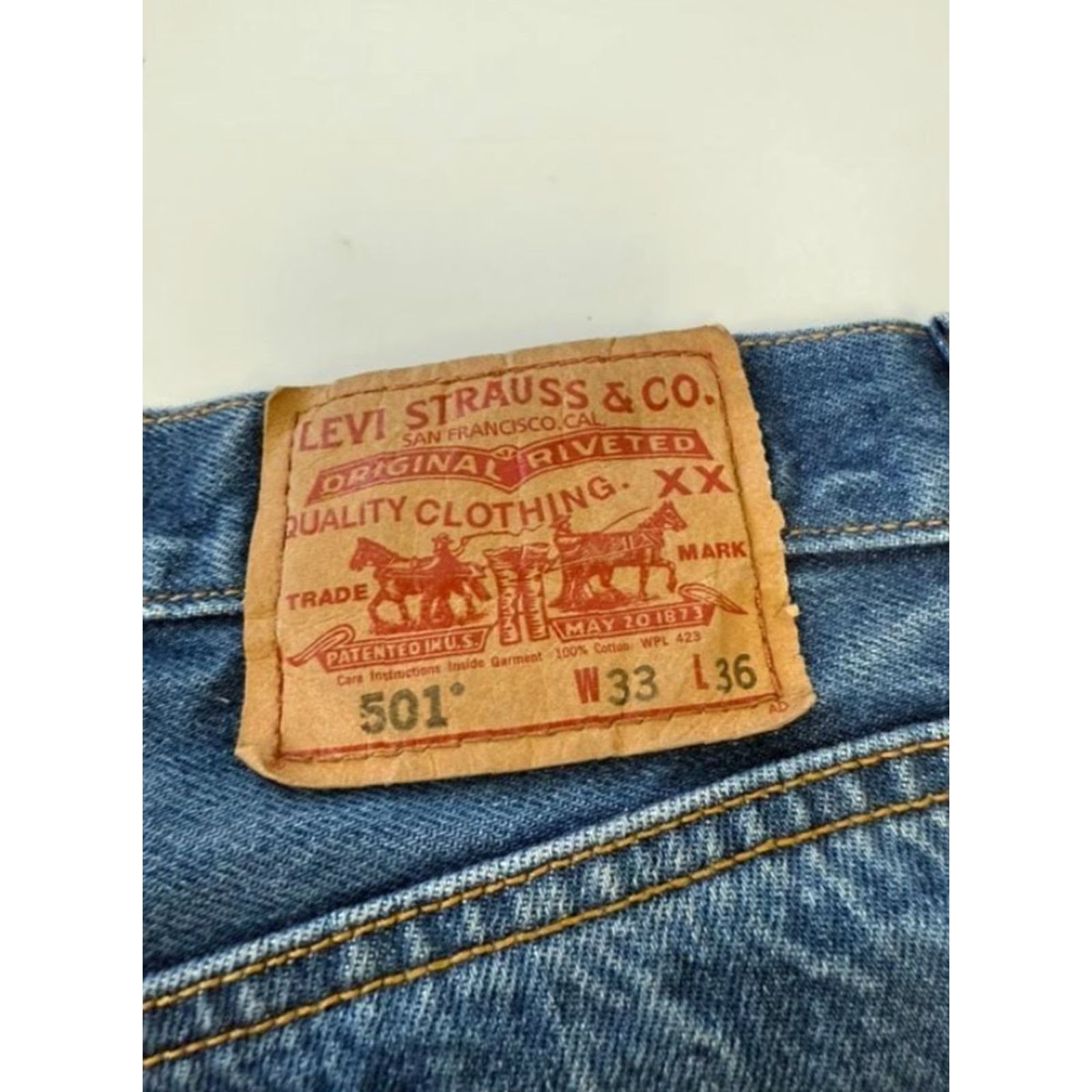 VINTAGE Levi's 501 Denim Jeans Pants Male Regular Size 33 x 36 Blue Jeans