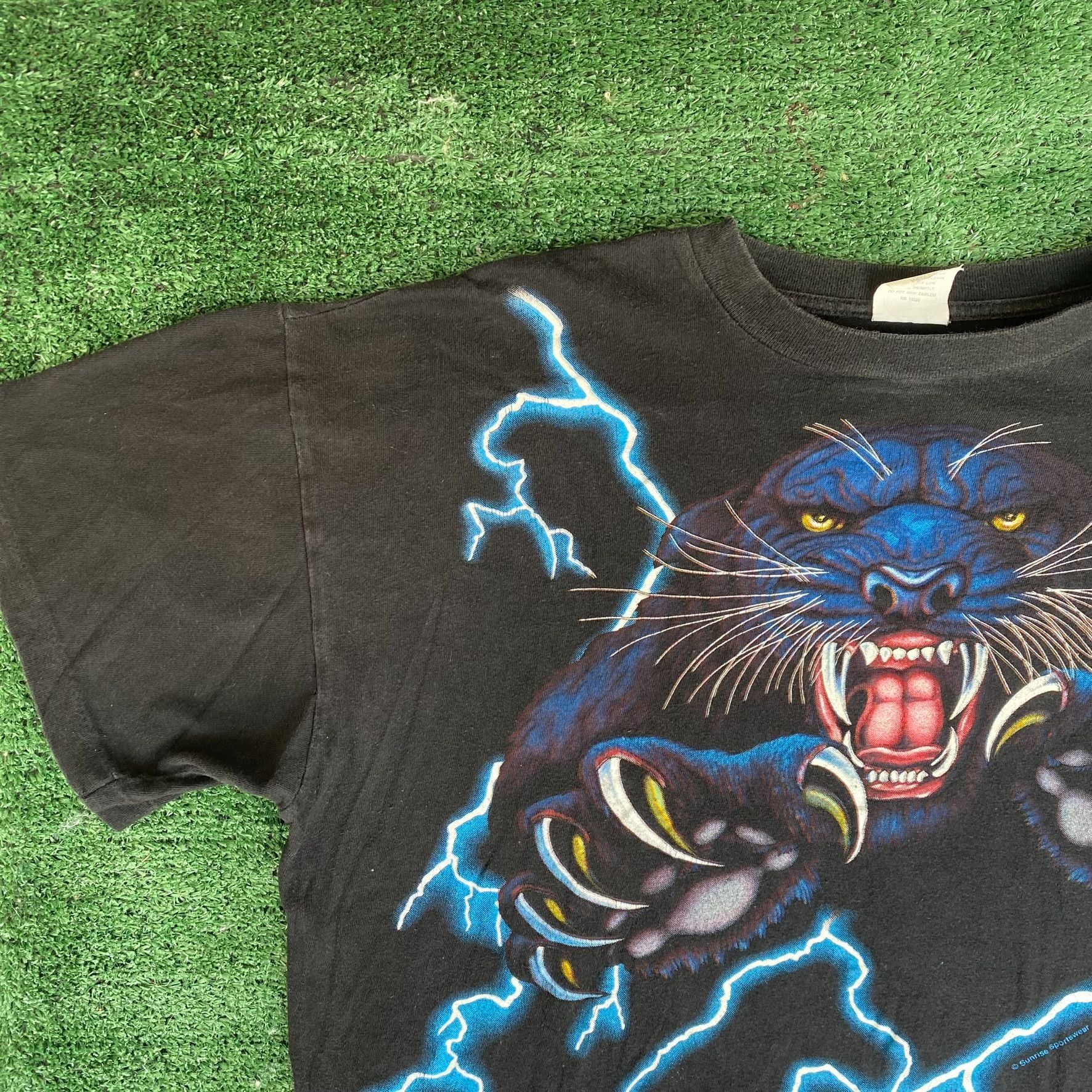 Travis Scott Vintage 90s Black Panthers Shirt American Thunder AOP Tee Size US L / EU 52-54 / 3 - 2 Thumbnail
