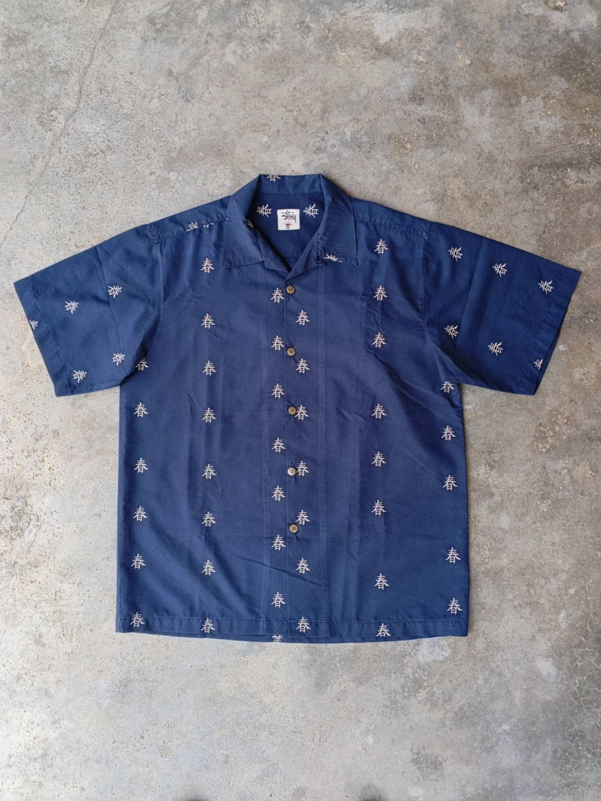 Stussy Vintage RARE 90s STUSSY Chinese Wording Open Collar Shirt Size US XL / EU 56 / 4 - 3 Thumbnail