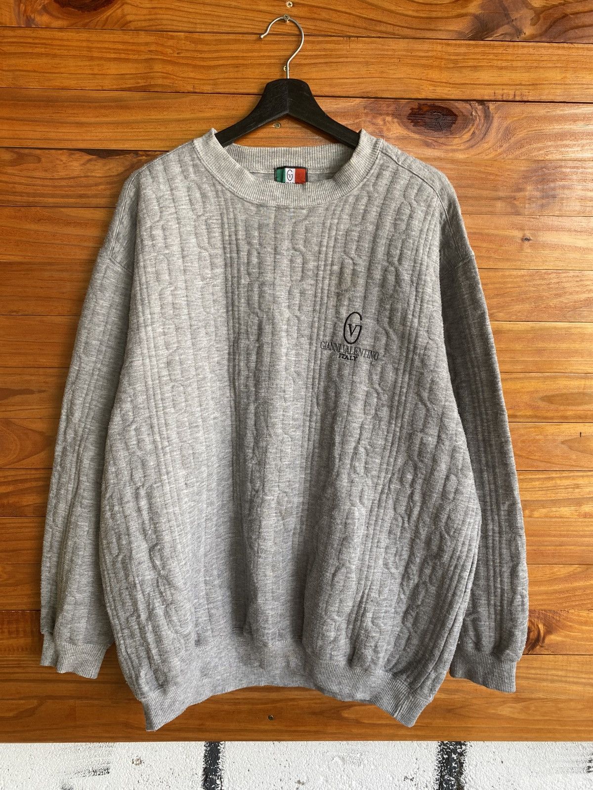 Gianni Valentino Vintage Gianni Valentino Italy Grey Knit Sweatshirt Pullover Size US XXL / EU 58 / 5 - 3 Thumbnail