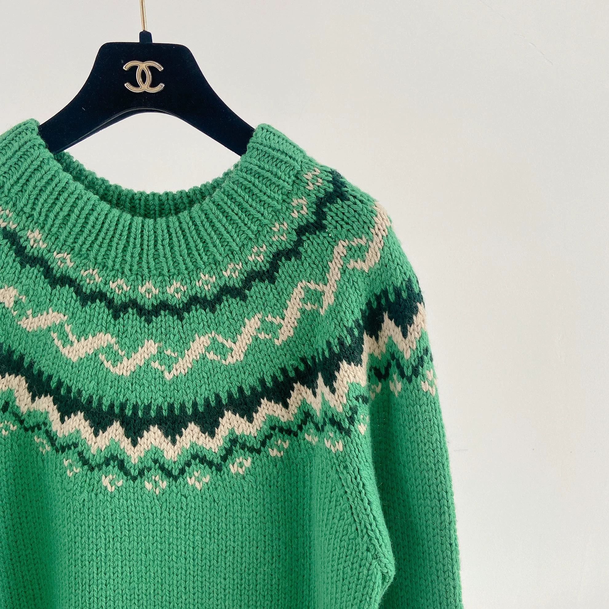 Moncler Moncler Green Knit Sweater L 6355 Size L / US 10 / IT 46 - 3 Thumbnail