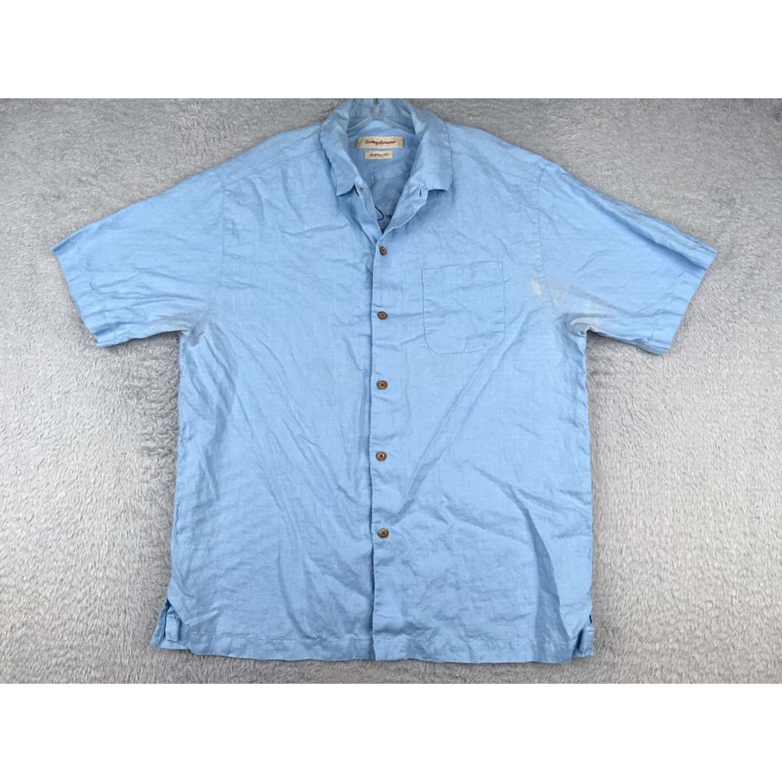 Tommy Bahama Tommy Bahama Shirt Men Large Blue Linen Rayon Paradise Bound Floral Aloha Beach Hawaiian Resort Vacation Casual Shirt Mens L Blue 40in Chest Size US L / EU 52-54 / 3 - 2 Thumbnail