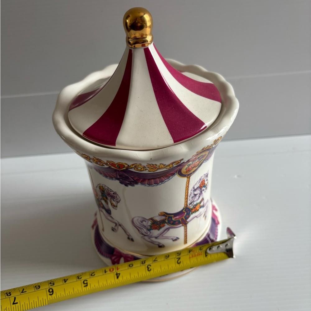 Designer Teleflora Gift Carousel Music Box Jar Size ONE SIZE - 5 Thumbnail