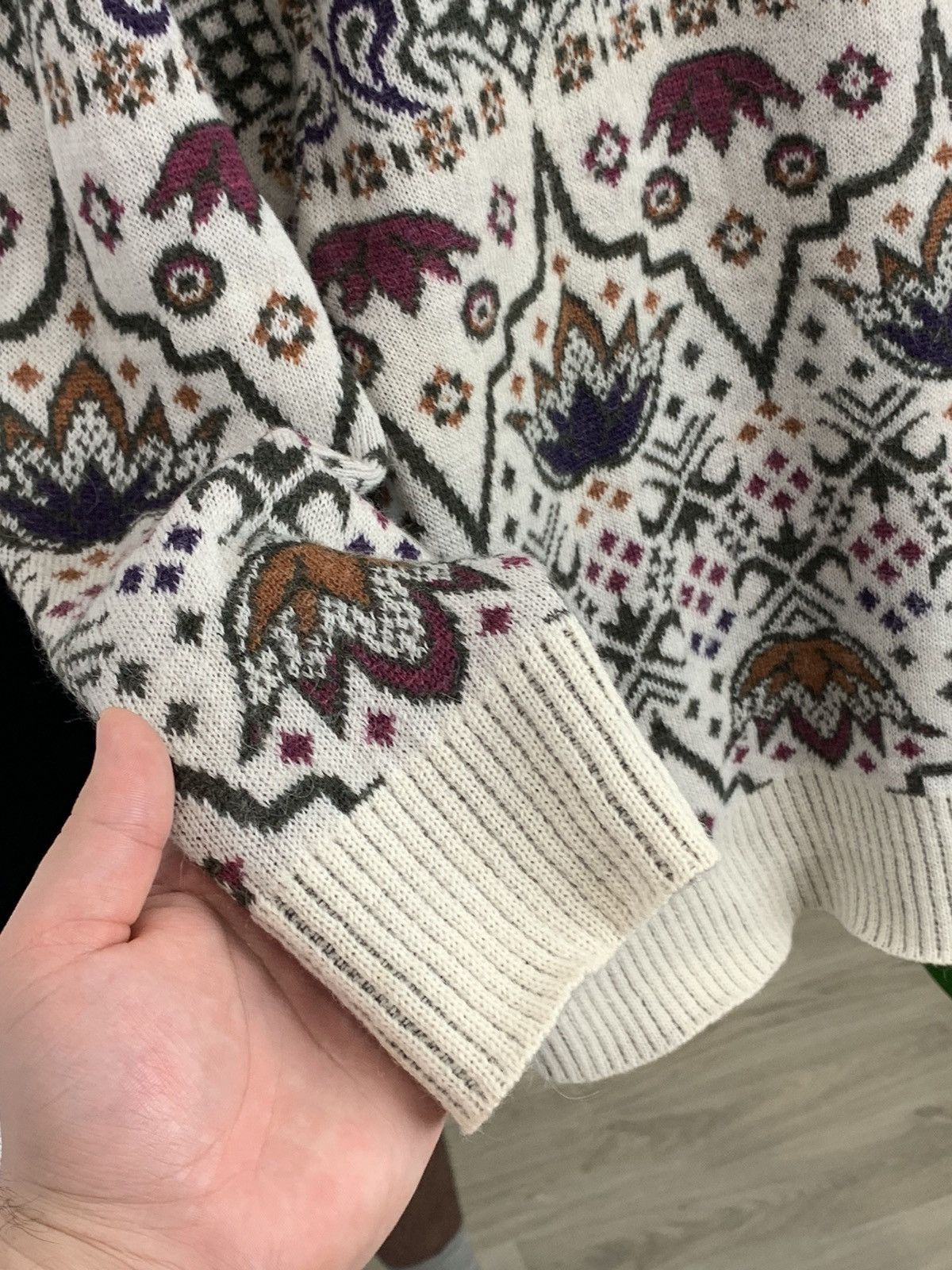 Bogner Bogner Native Pattern Turtleneck Mohair Wool Art Sweater Size XXL / US 16-18 / IT 52-54 - 11 Thumbnail