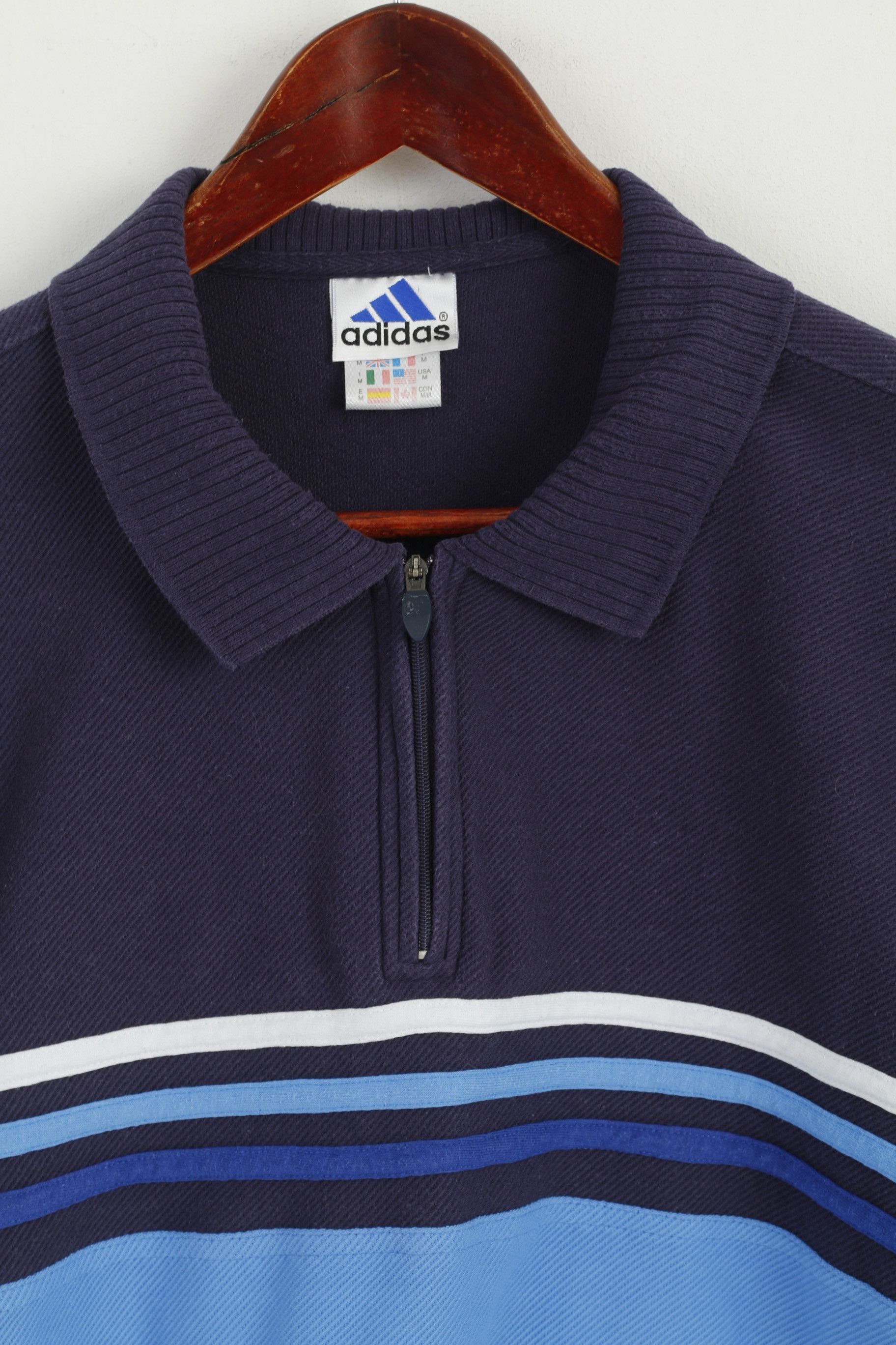 Adidas Adidas Men M Polo Shirt Navy Blue Cotton Vintage 7220 Size US M / EU 48-50 / 2 - 6 Thumbnail