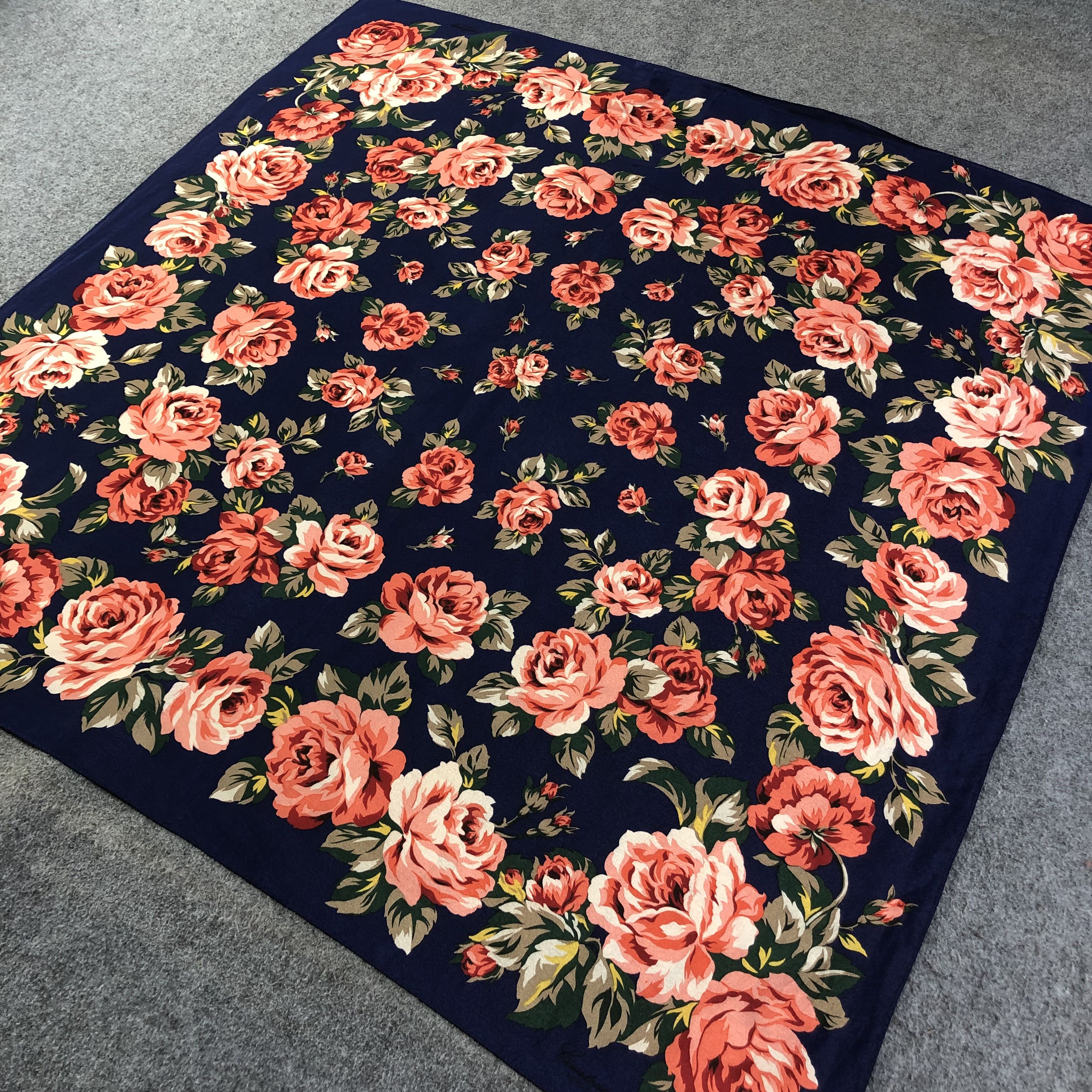 Japanese Brand Courtenay Floral Silk Scarf M702 Size ONE SIZE - 2 Thumbnail