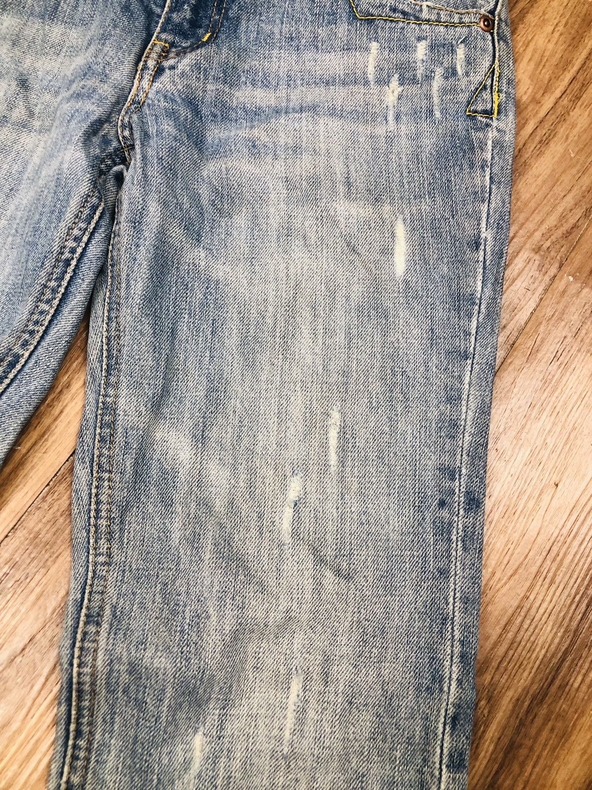 Le Grande Bleu (L.G.B.) Harvest Boom Y2K Ripped Flare Jeans (40) Size 28" / US 6 / IT 42 - 6 Thumbnail