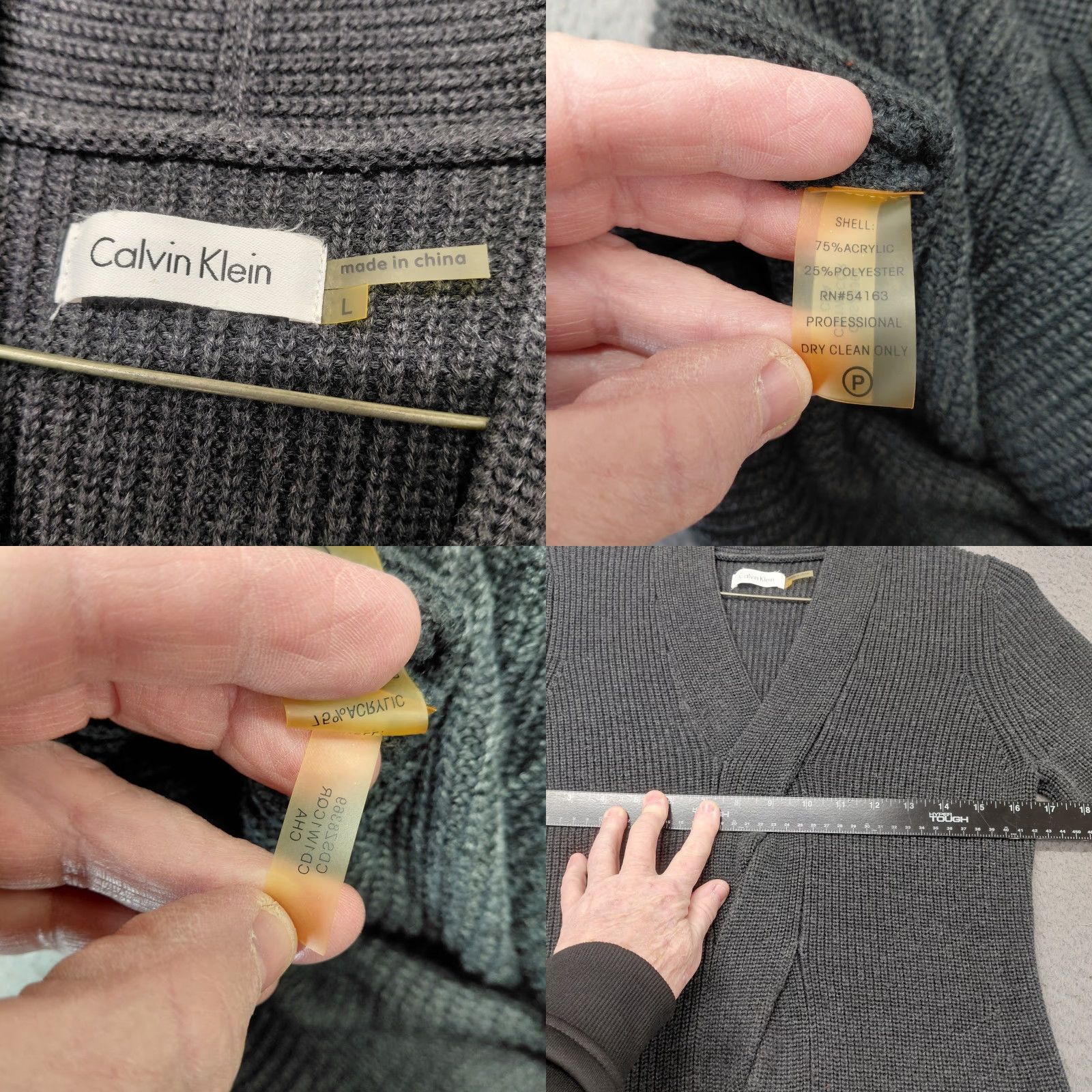 Calvin Klein Calvin Klein Sweater Dress Women's L Black Cable Knit Ribbed Wrap Stylish Size L / US 10 / IT 46 - 9 Thumbnail