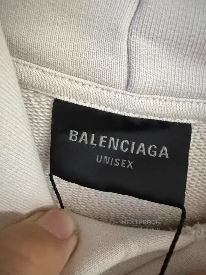 Balenciaga Balenciaga Beige Tape Hooded Sweatshirt Size US S / EU 44-46 / 1 - 3 Thumbnail