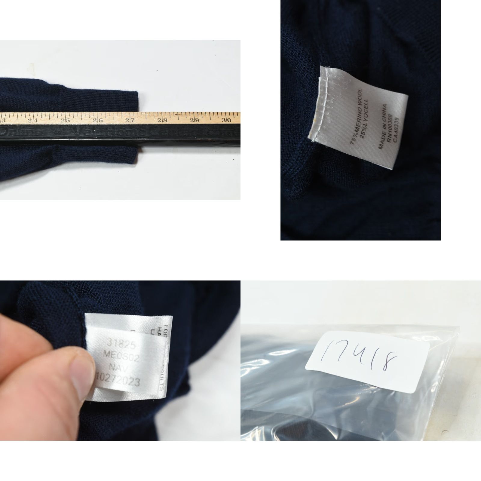 Peter Millar Peter Millar Sweater V-Neck Blue Long Sleeve Merino Wool Mens Large Autumn Crest Pullover Knit Casual Business Travel Golf Regular Pattern: Solid Size US L / EU 52-54 / 3 - 9 Thumbnail