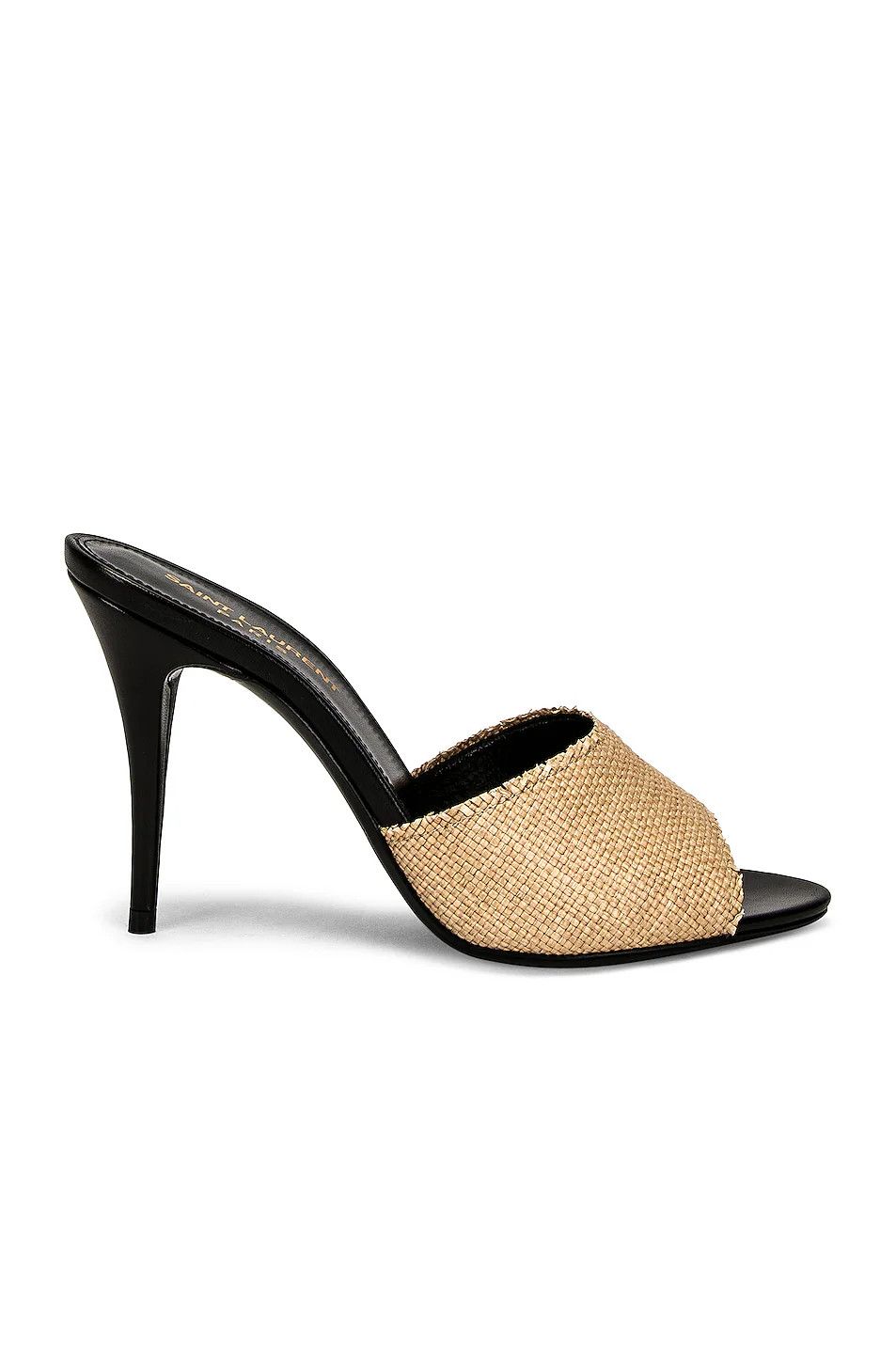 o1s1wg110724 LA 16 Mules in Raffia in Camel & Black
