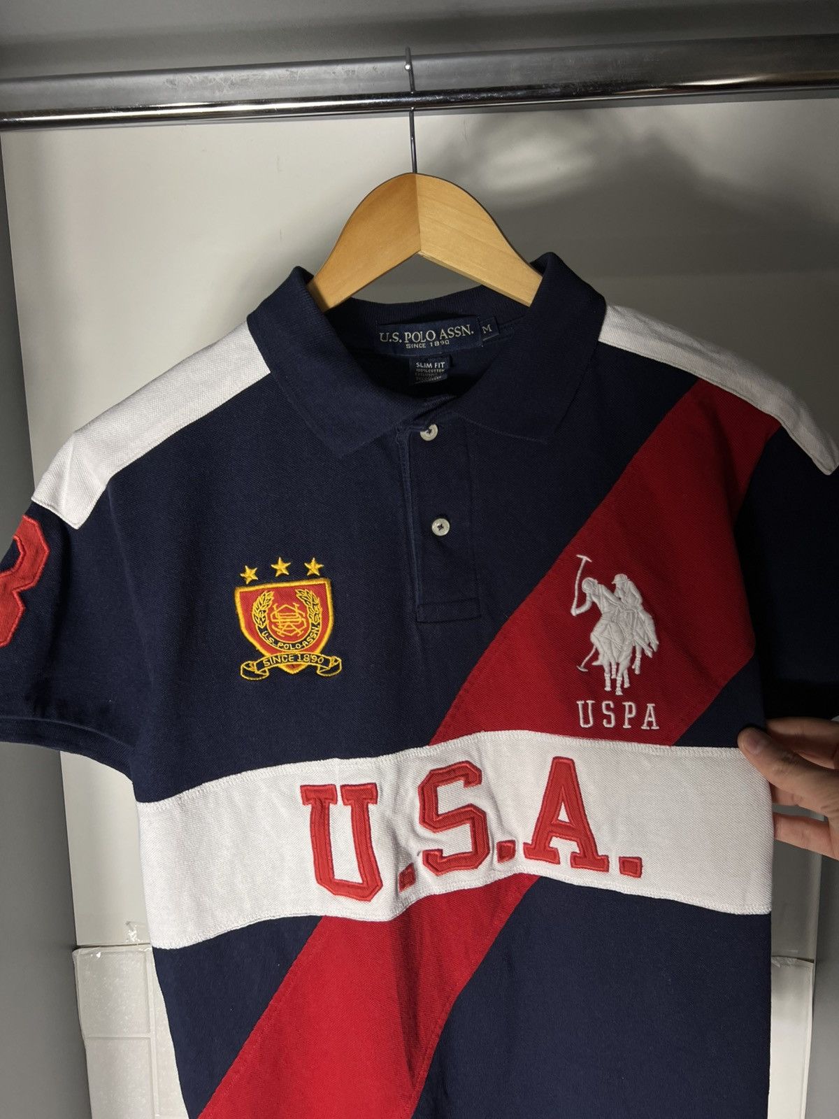 Polo Ralph Lauren VINTAGE U.S POLO ASSN USA FLAG DESIGNER CASUAL RETRO Y2K 90s Size US M / EU 48-50 / 2 - 9 Thumbnail