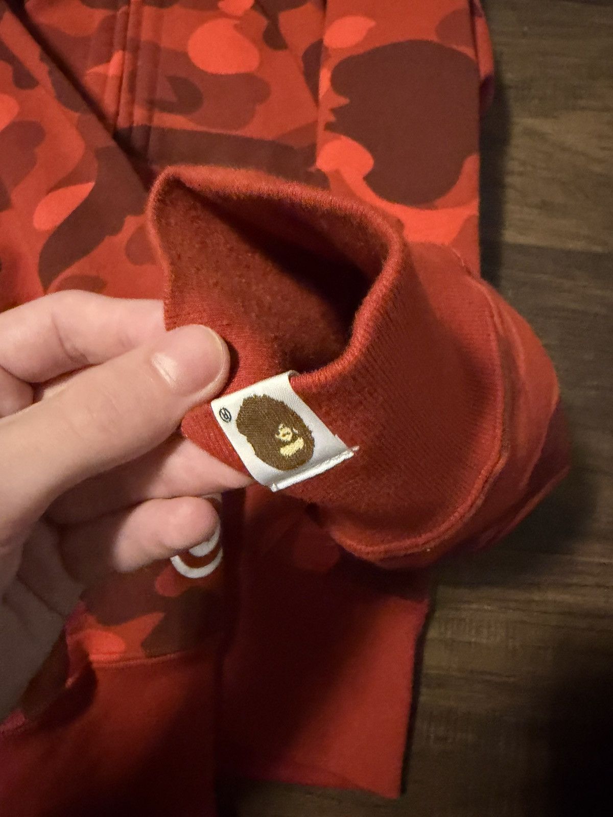 Bape Bape Red Camo Shark Double Hoodie Size US M / EU 48-50 / 2 - 5 Thumbnail