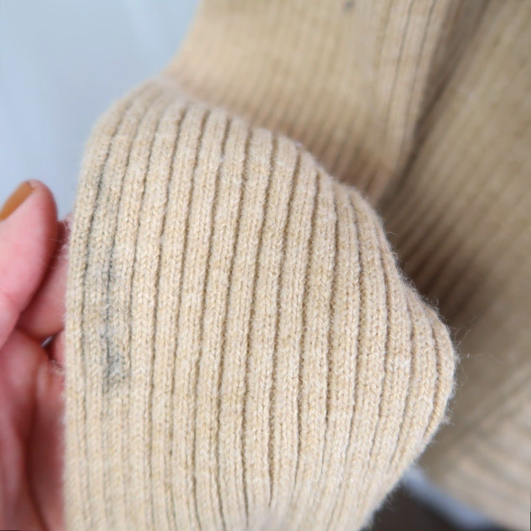 Energie VINTAGE Energie Tan Rib Knit Wrap Front Cardigan Sweater L Women Long Sleeve Knit Acrylic Casual Fall Spring Size L / US 10 / IT 46 - 6 Thumbnail