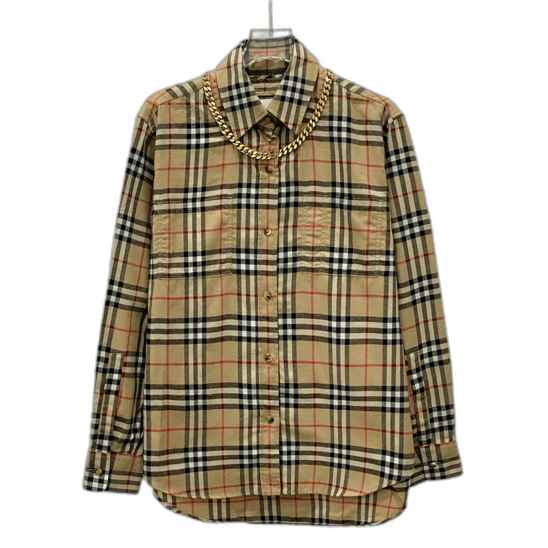 Burberry Burberry Brown Check Long Sleeve Shirt Size S / US 4 / IT 40 - 1 Thumbnail
