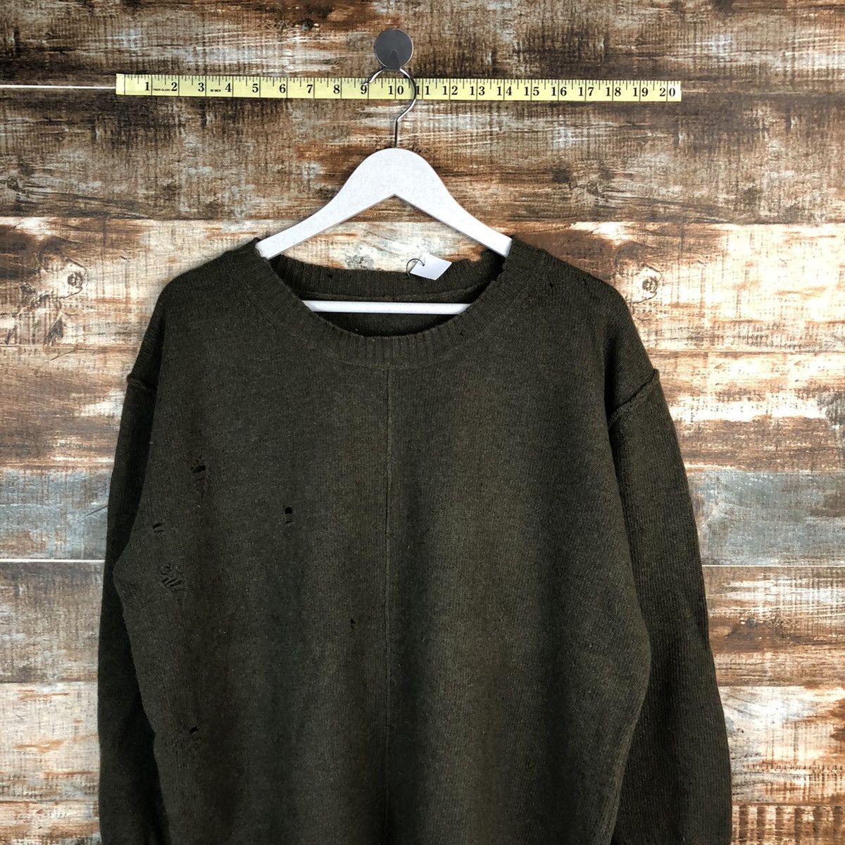 Vintage Muse Green ripped vintage Knitwear #A1648 Size US M / EU 48-50 / 2 - 2 Thumbnail