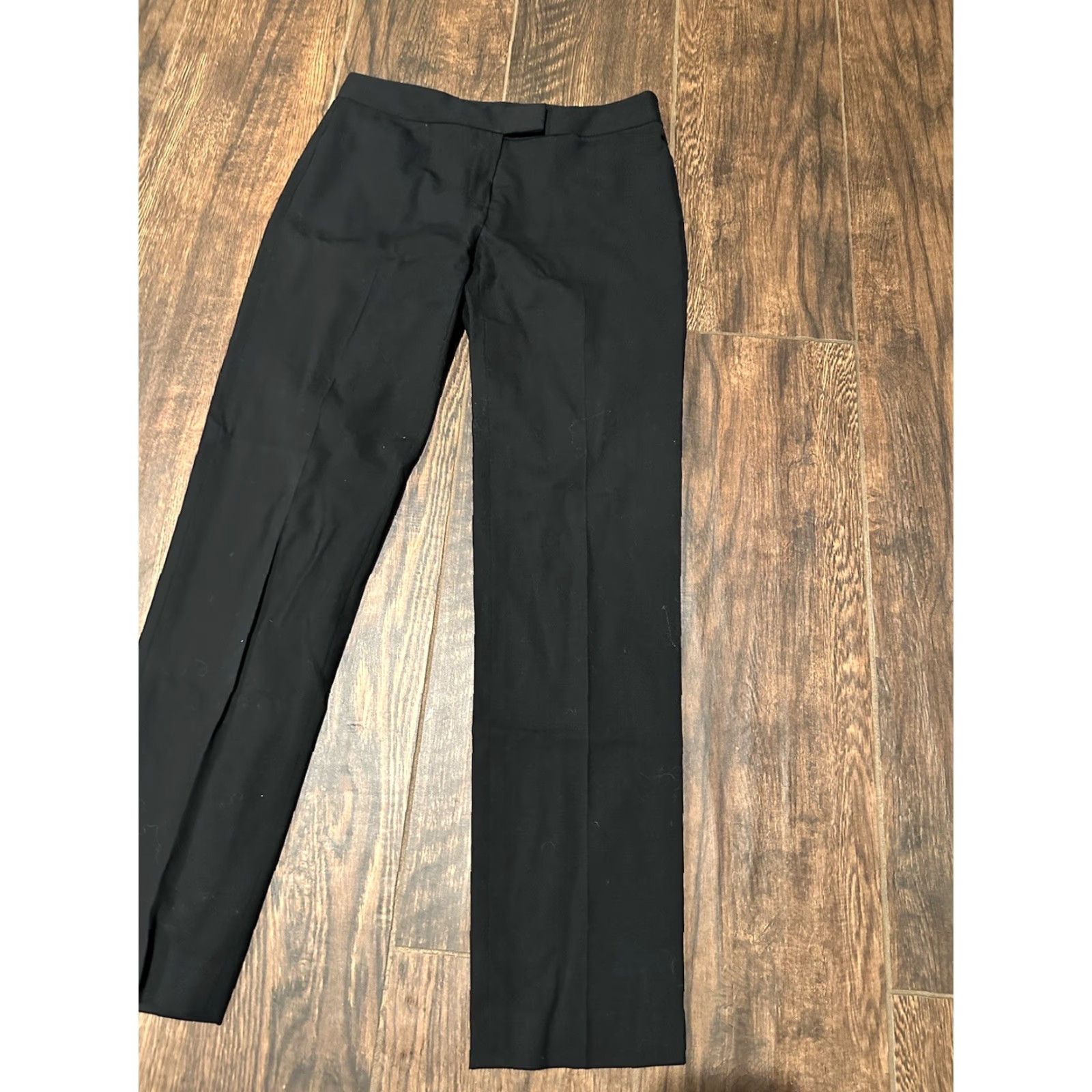 Vintage Lafayette 148 New York Dress Pants Womens 0 Black Wool Blend Work Trouser Size 25" / US 0 / IT 36 - 2 Thumbnail