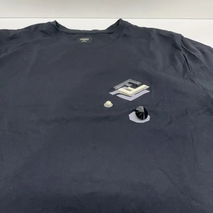 Other FENDI Black Embroidered Short Sleeve T-Shirt -2507 Size US M / EU 48-50 / 2 - 8 Thumbnail