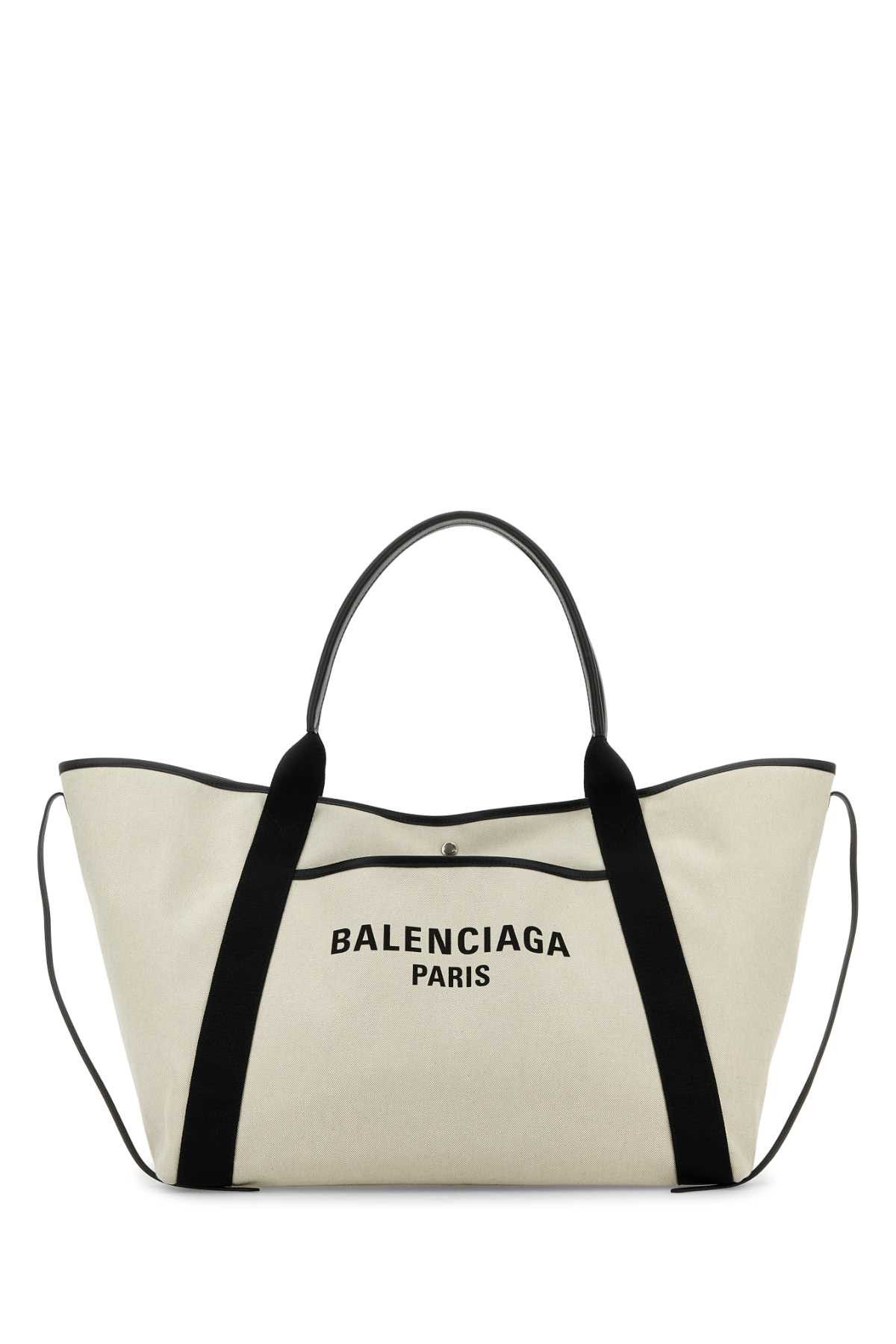 Balenciaga Sand Canvas Large Biarritz Shopping Bag Size ONE SIZE - 1 Thumbnail