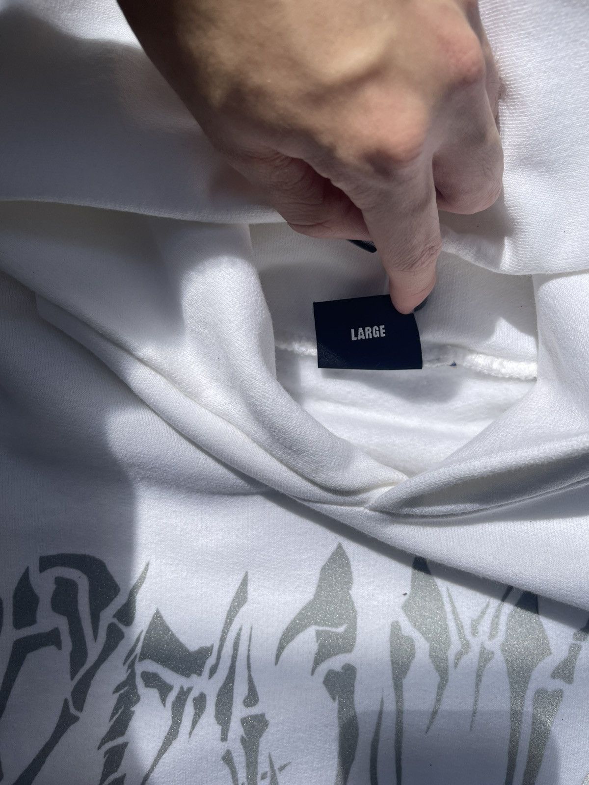 Revenge Revenge White Reflective ‘BONES’ Hoodie Size US L / EU 52-54 / 3 - 5 Thumbnail