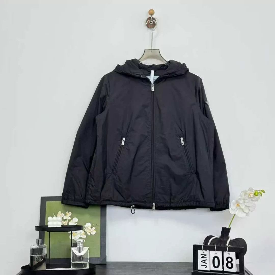 Prada prada black hooded zip-up cotton jacket Size US M / EU 48-50 / 2 - 1 Thumbnail