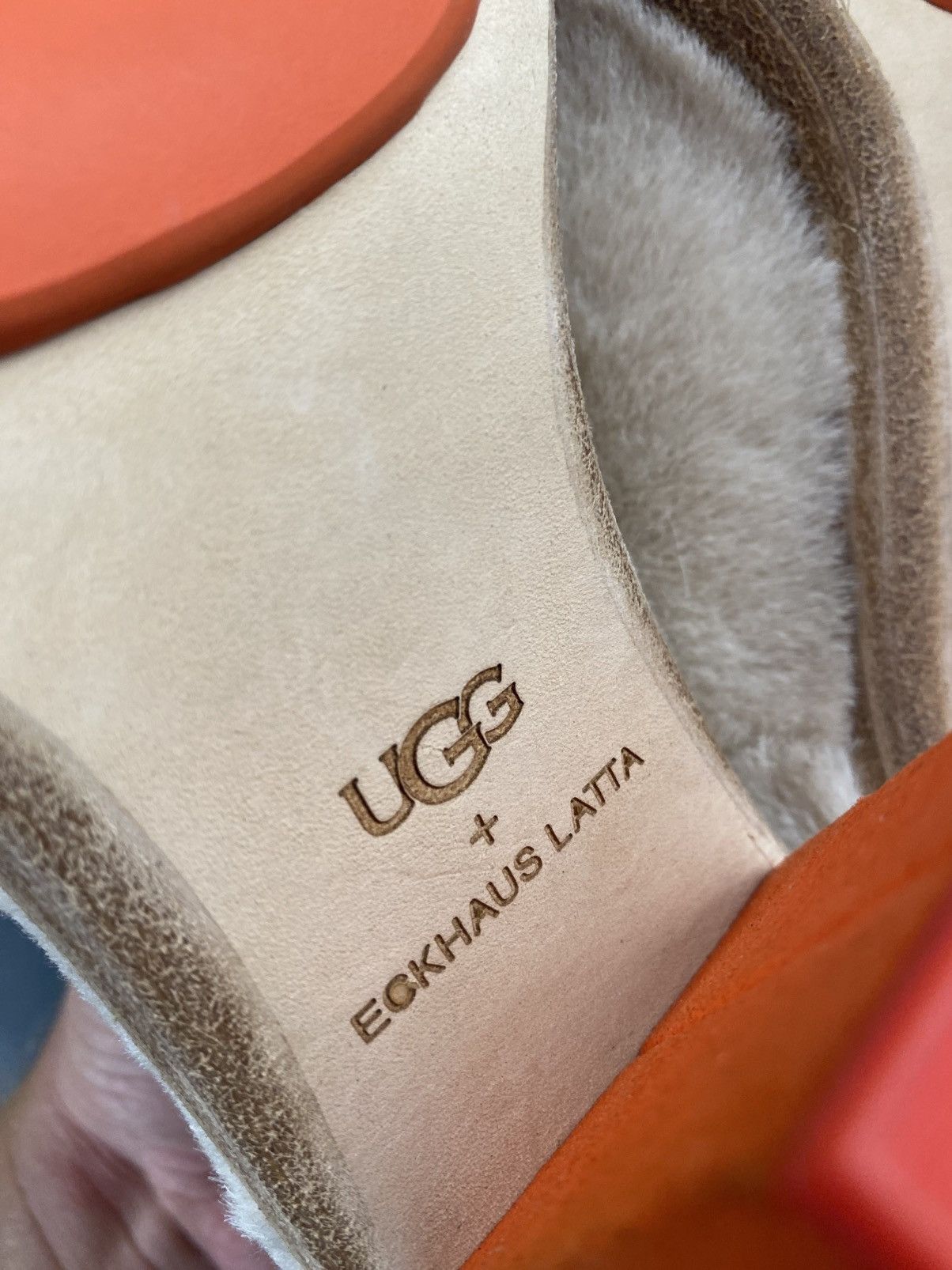 Eckhaus Latta Ugg x Eckhaus Latta Beige Fur Orange Cone Heels Mules Size US 7 / IT 37 - 10 Thumbnail