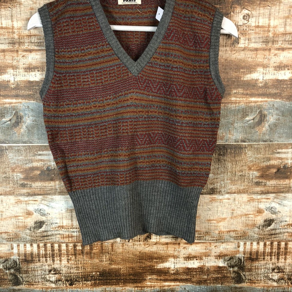 Homespun Knitwear × Japanese Brand Rodier Paris vintage Brown Vest Knitwear #A1379 Size XS / US 0-2 / IT 36-38 - 6 Thumbnail