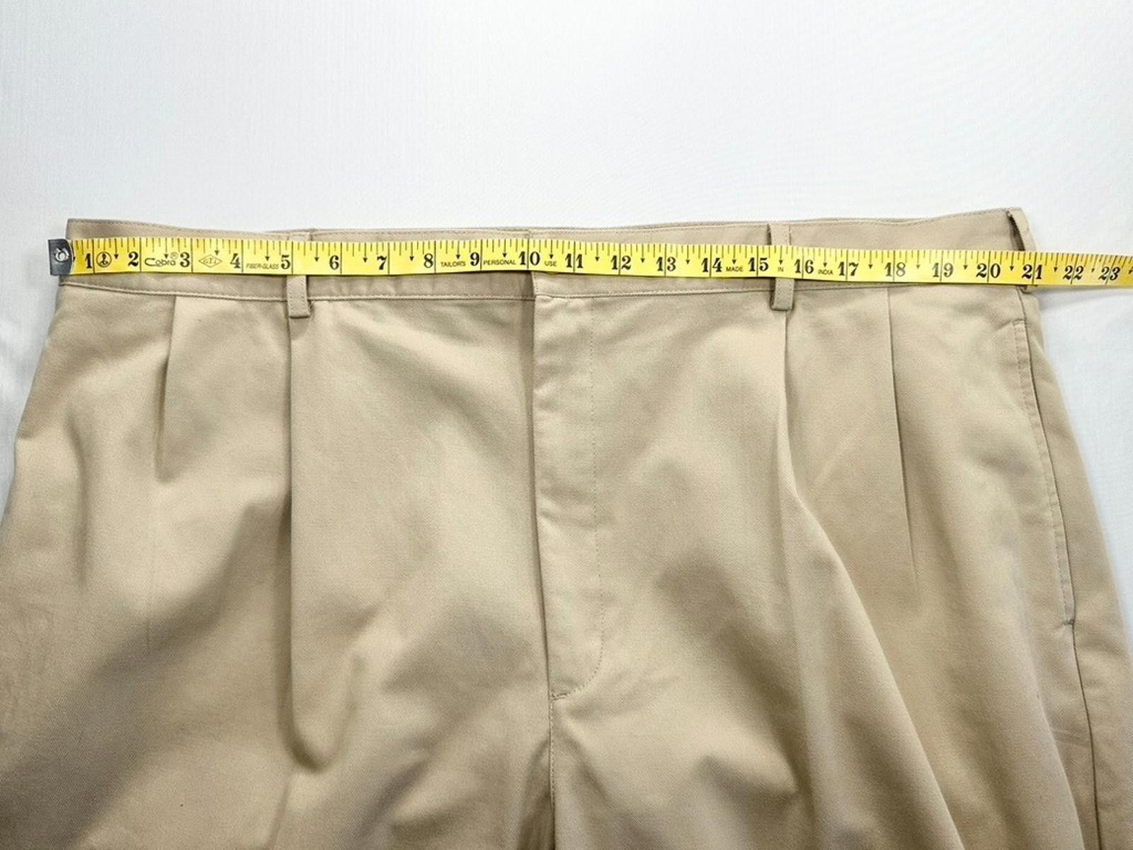 Lands' End Lands End 100% Cotton Pleated Long Chinos Brown Mens 42/34 Size US 42 / EU 58 - 3 Thumbnail